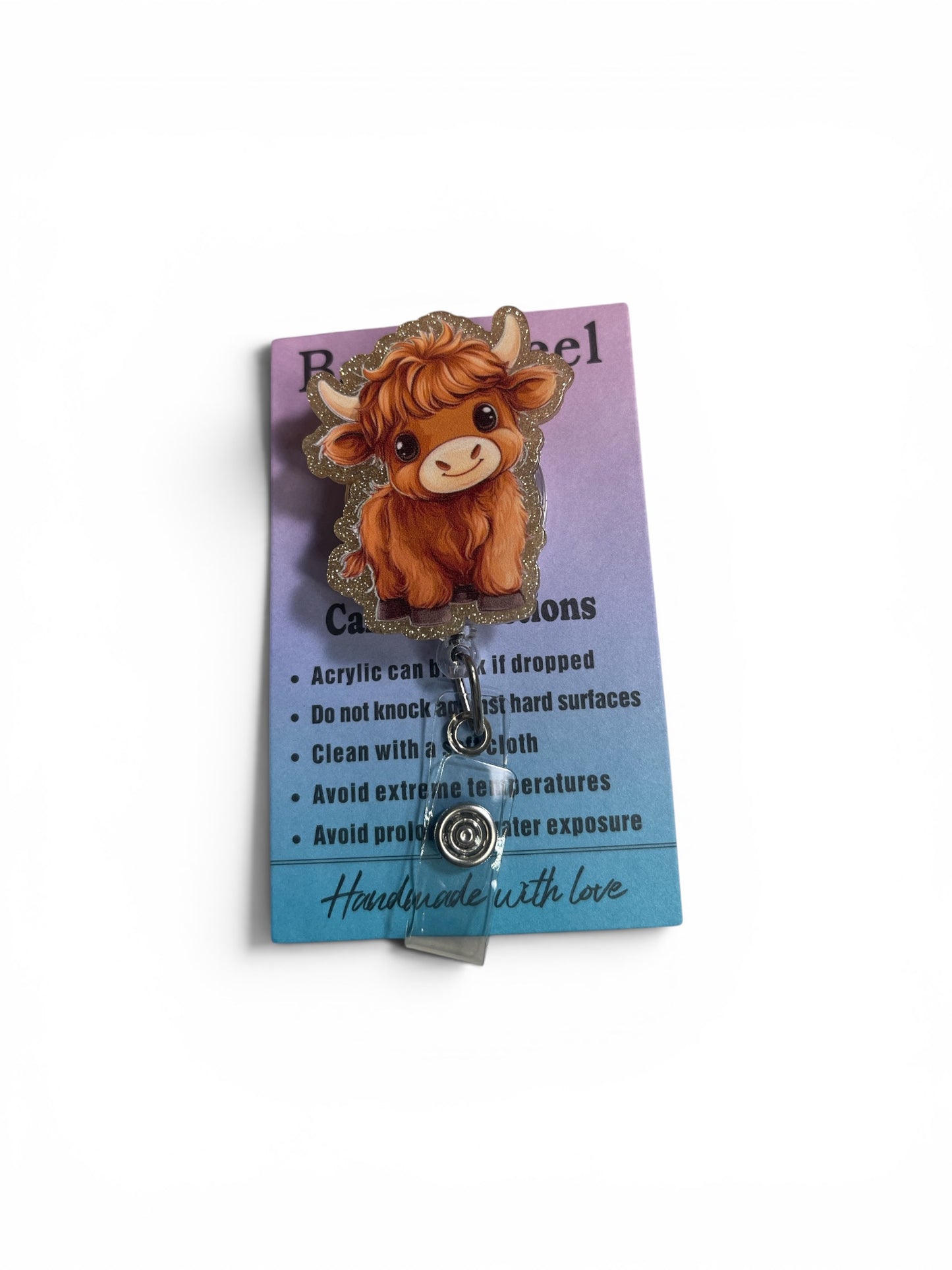 Highland Brown Cow Badge Reel