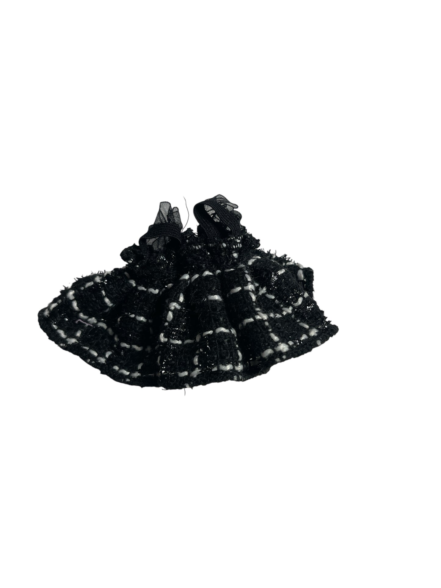 Labubu Black and White Dress with White Hat, Necklace and Luxury Pirse