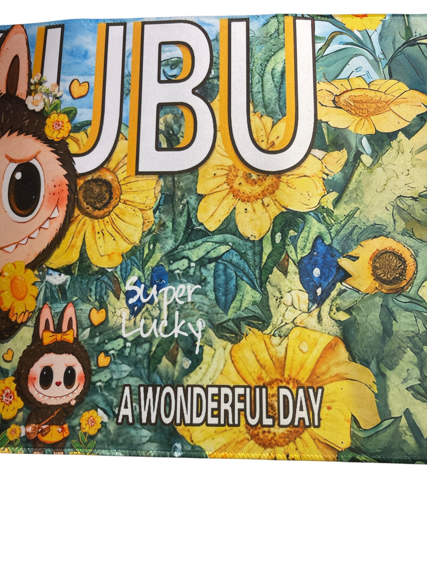 Brown Labubu Sunflower Desk Mat