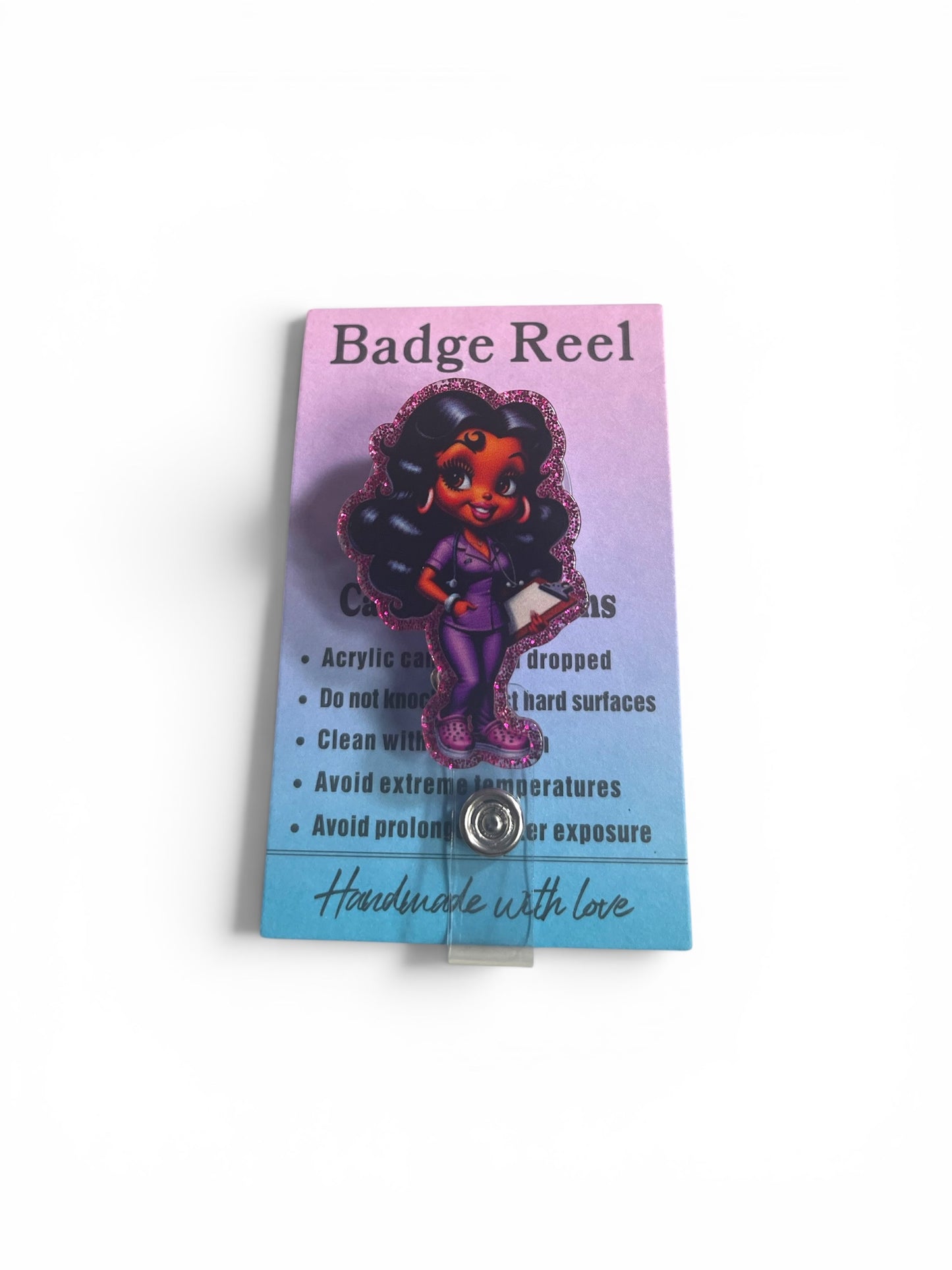Black Nurse Badge Reel