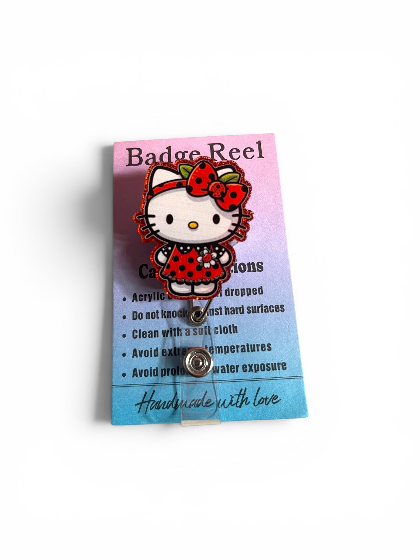 Hello Kitty Strawberry Badge Reel