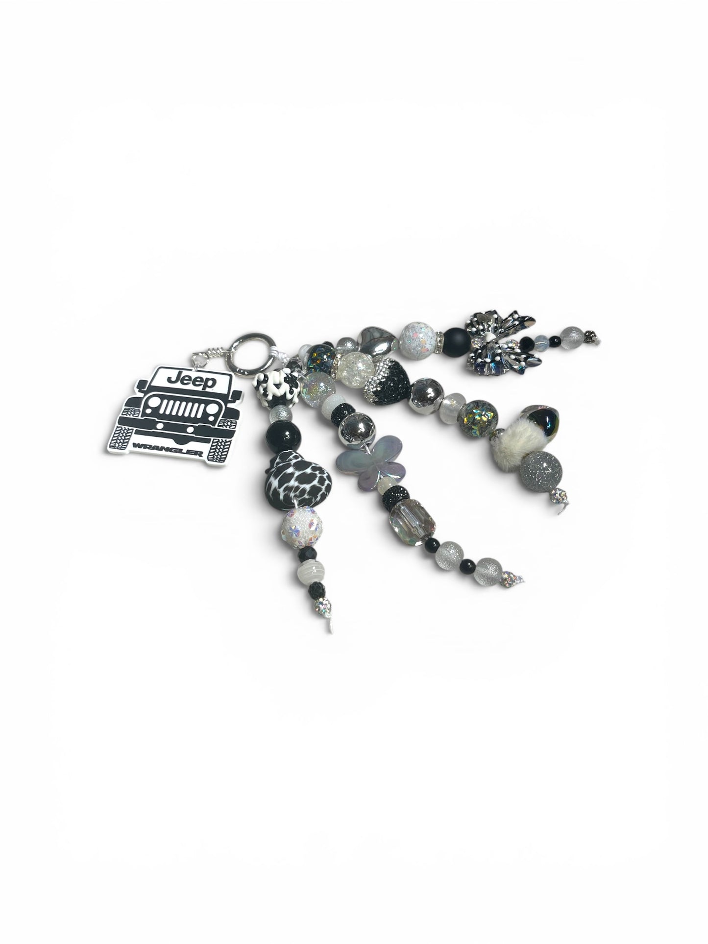 Jeep Black and White Bag Charm