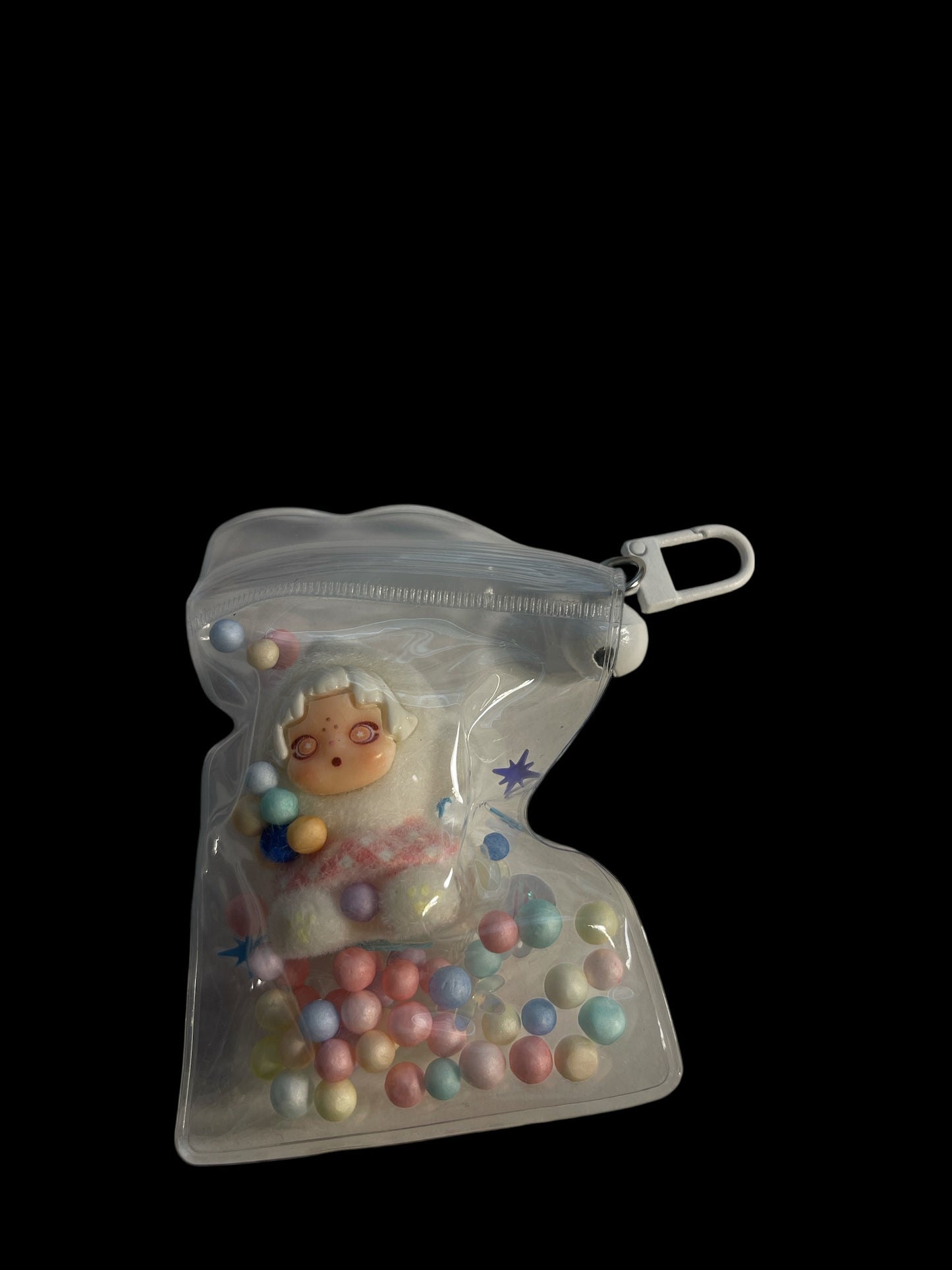 Skull Panda Charm Bag Keychain with Bell