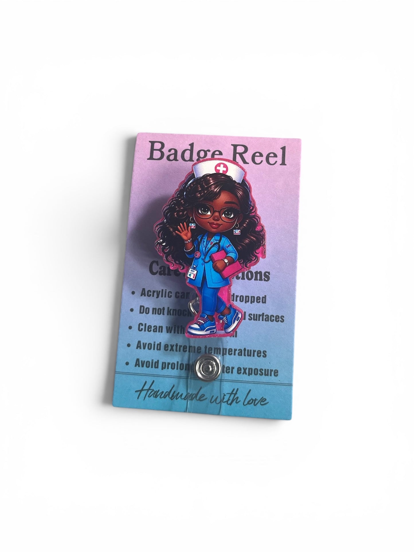 Black Nurse Badge Reel