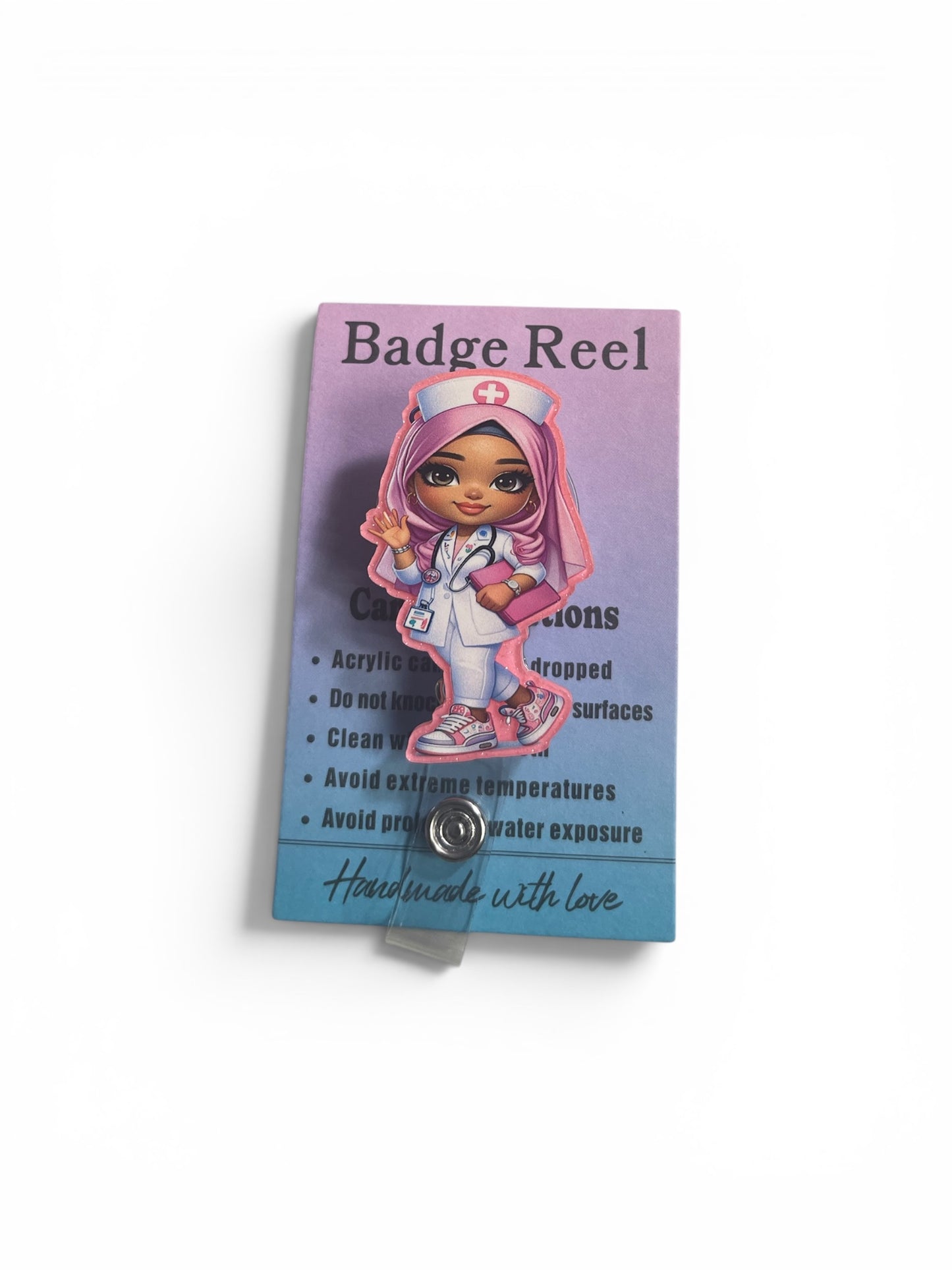 Black Nurse Badge Reel