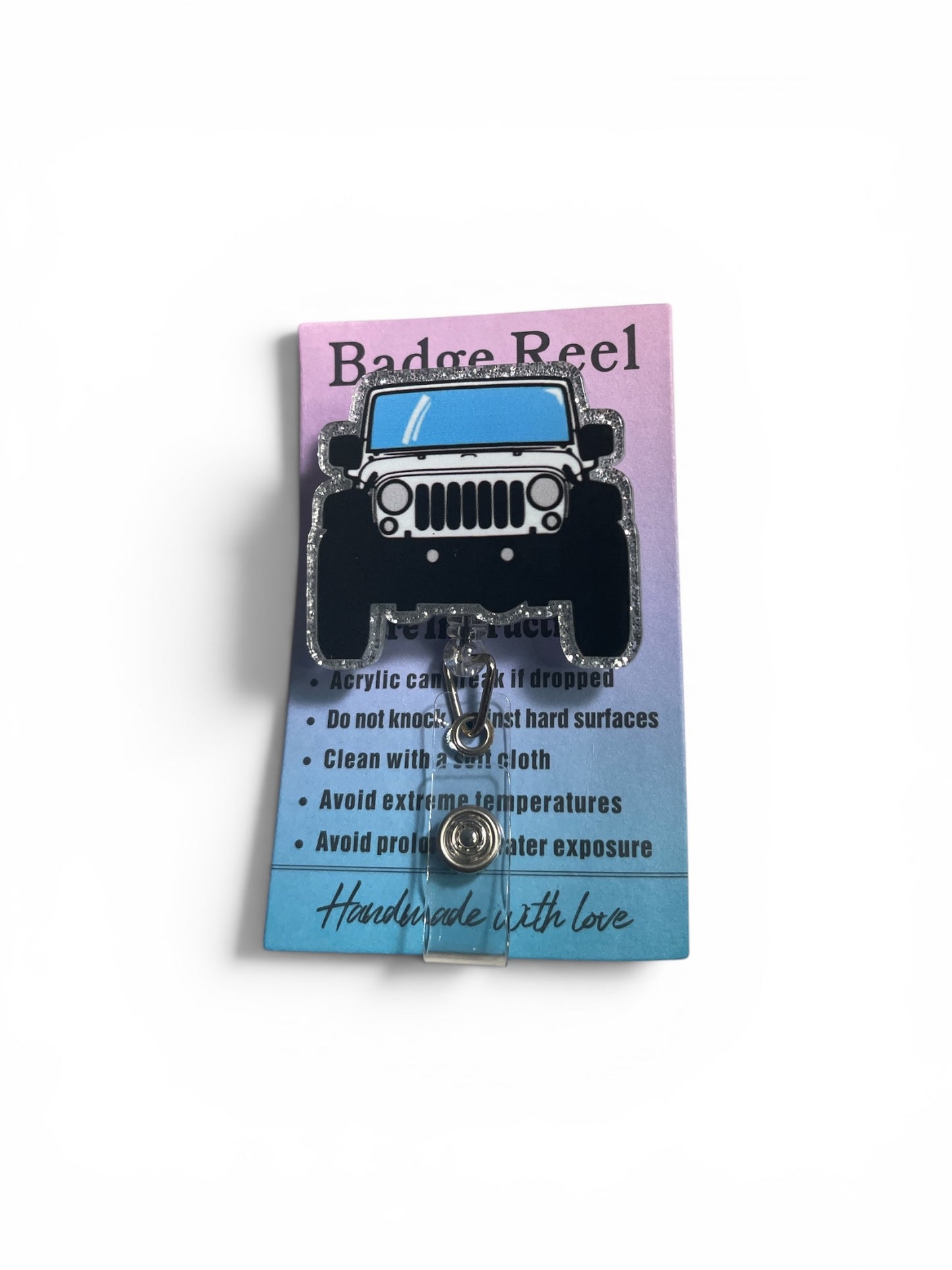 White Jeep Badge Reel