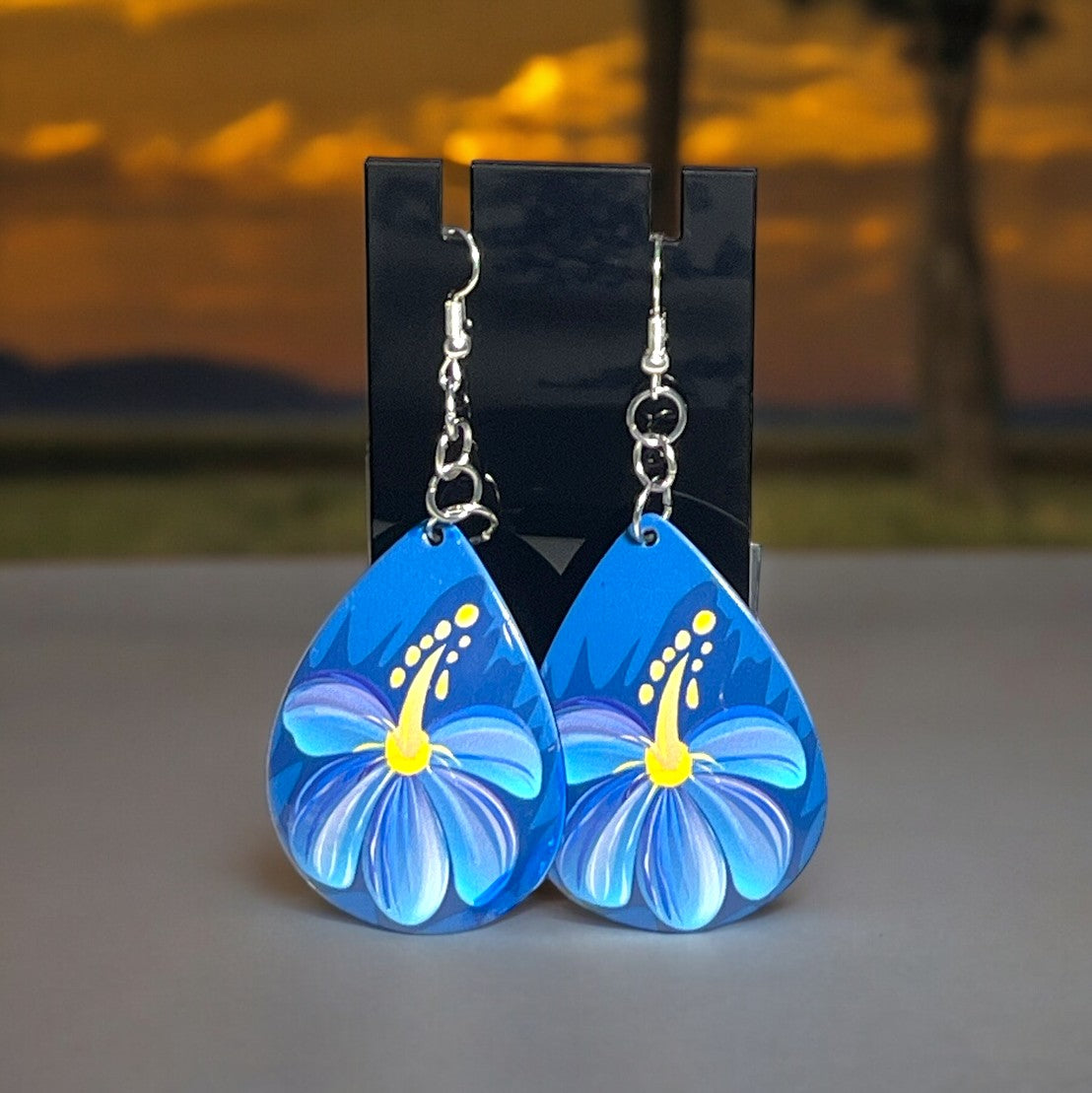 Beautiful Flower Tear Drop Earrings