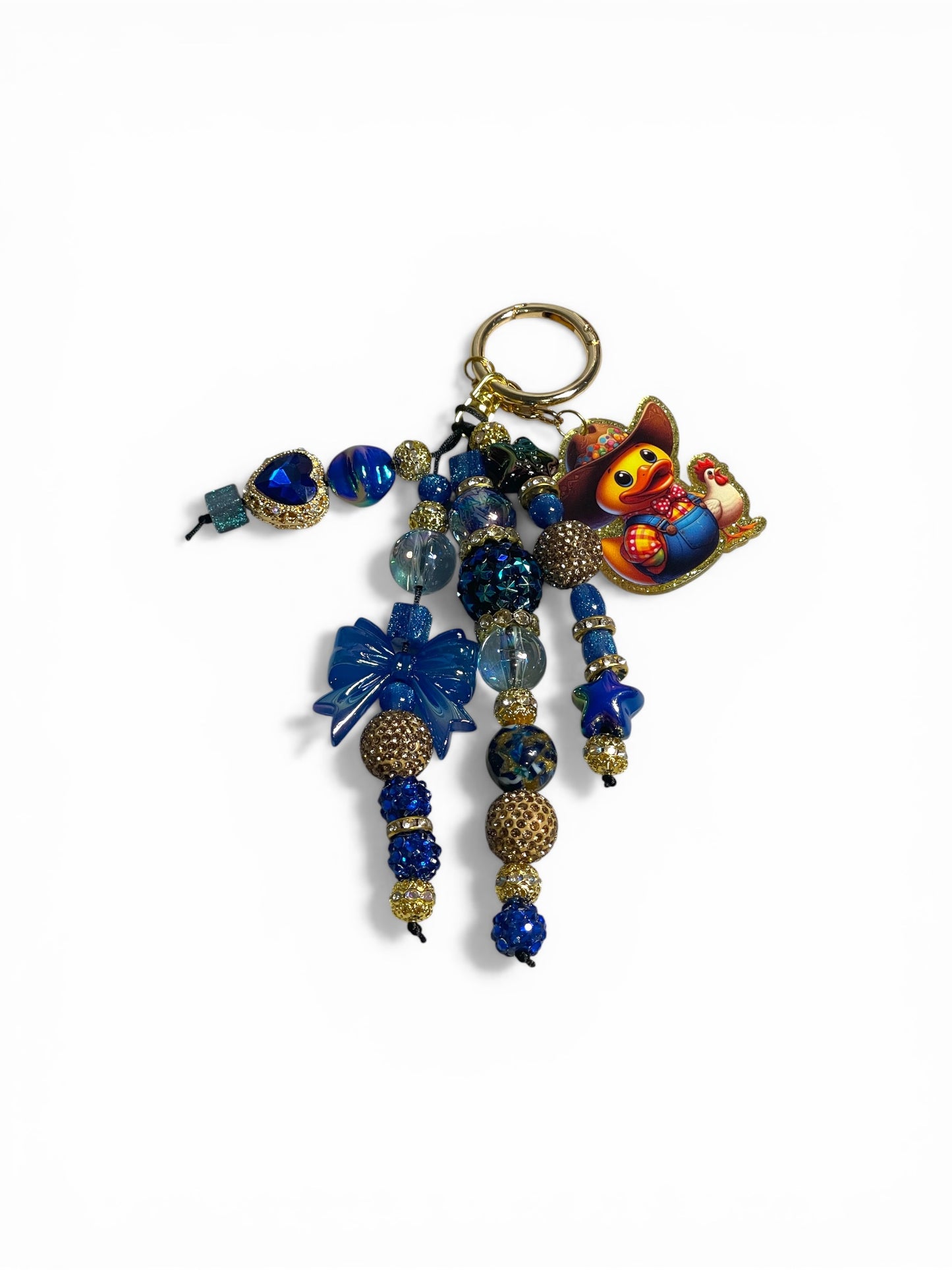 Blue and Gold Duck Bag Charm