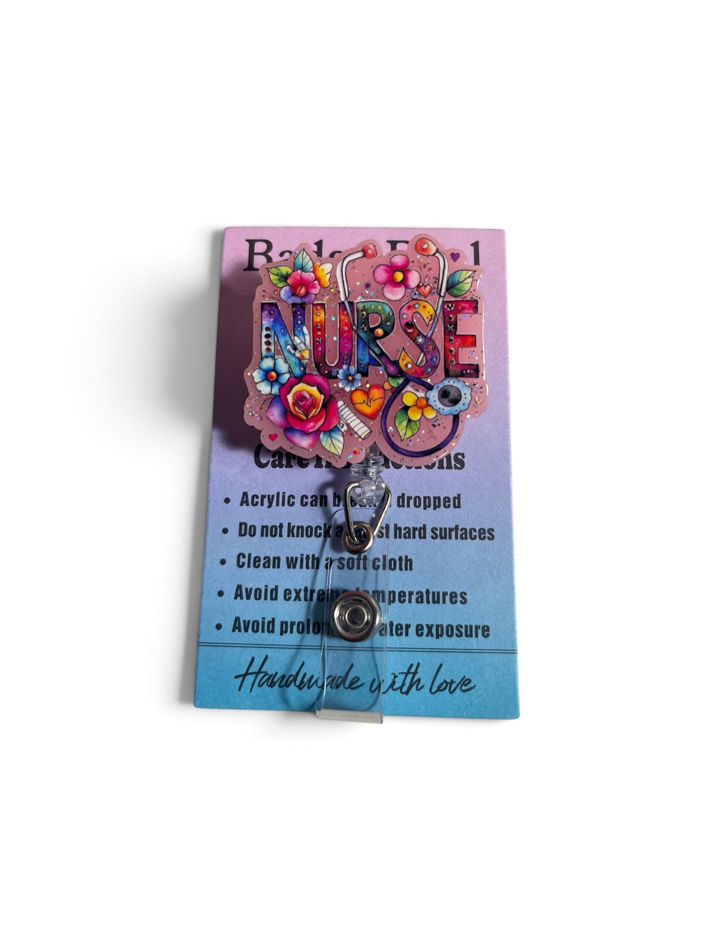 Nurse Floral Badge Reel