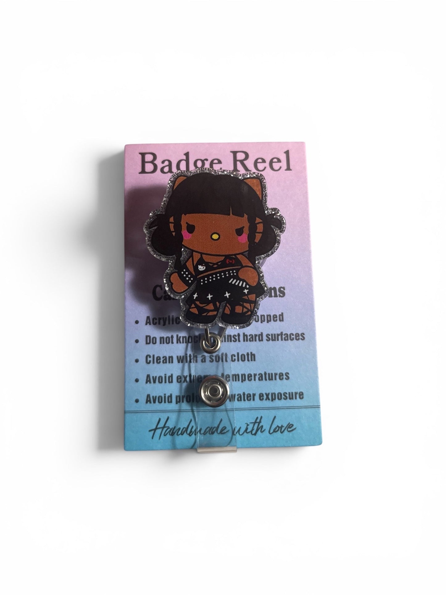 Hello Kitty Black Character Badge Reel