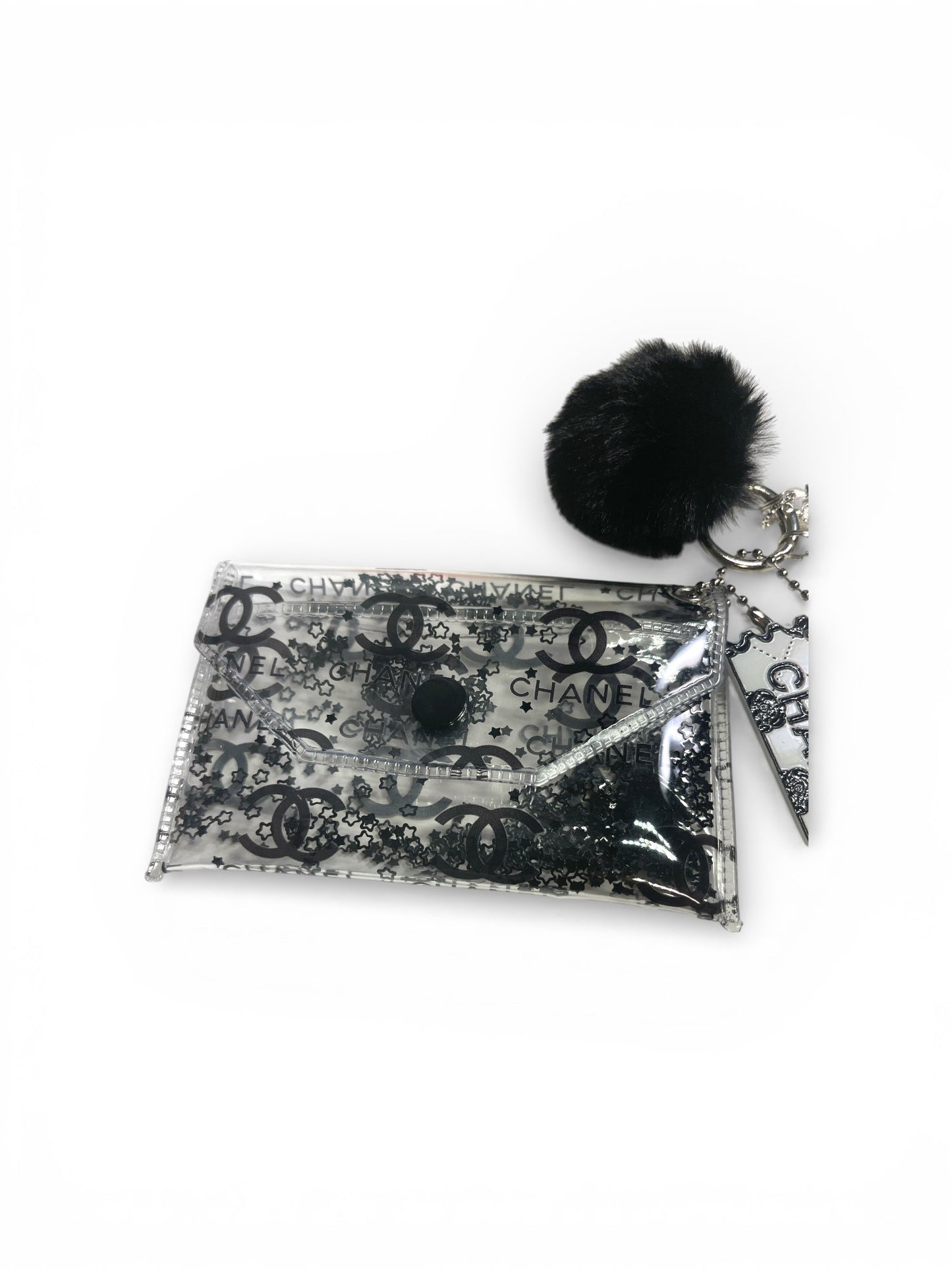Black and White CC Bag Charm Wristlet