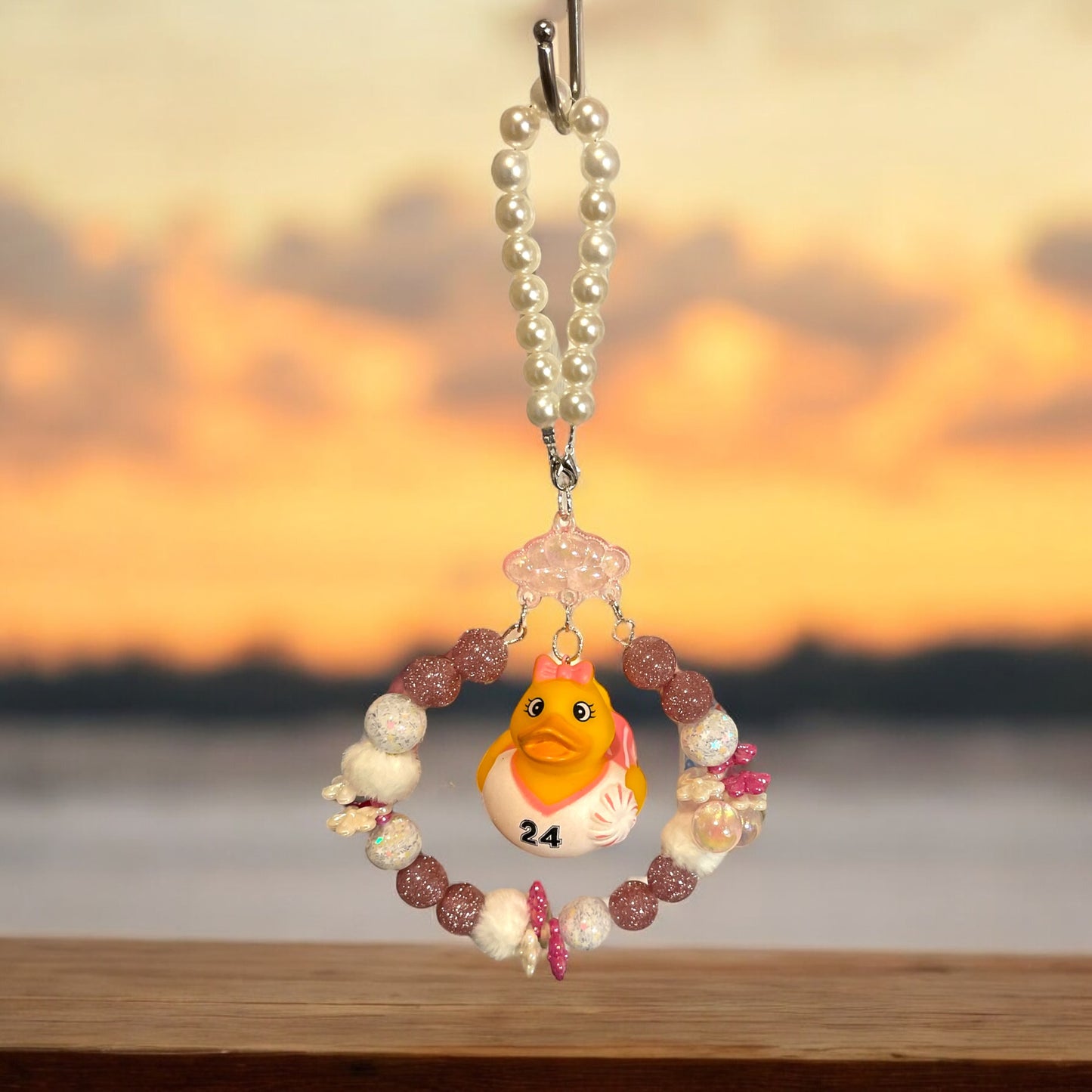 Cheerleader Duck Rearview Mirror Hanger