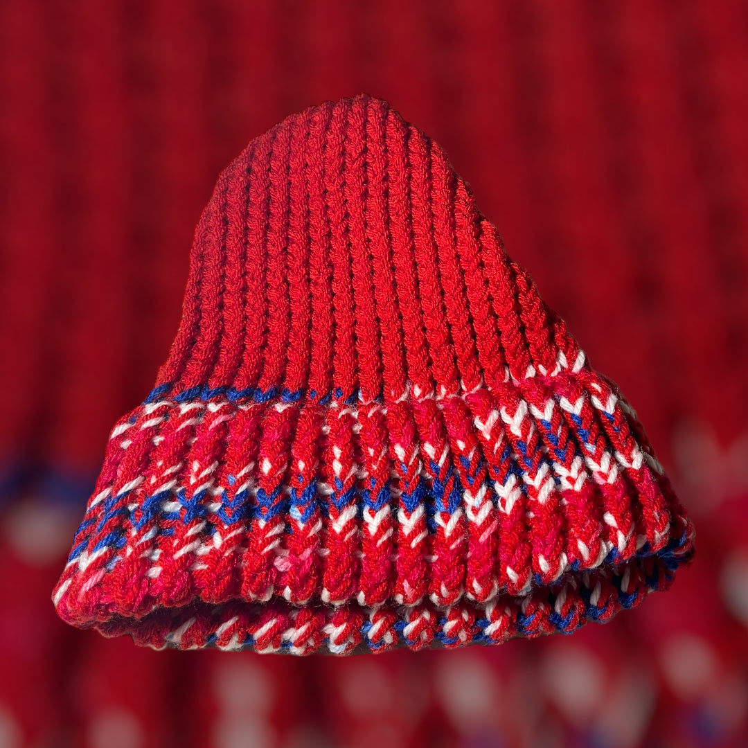 Red, White and Blue Handmade Knitted Hat