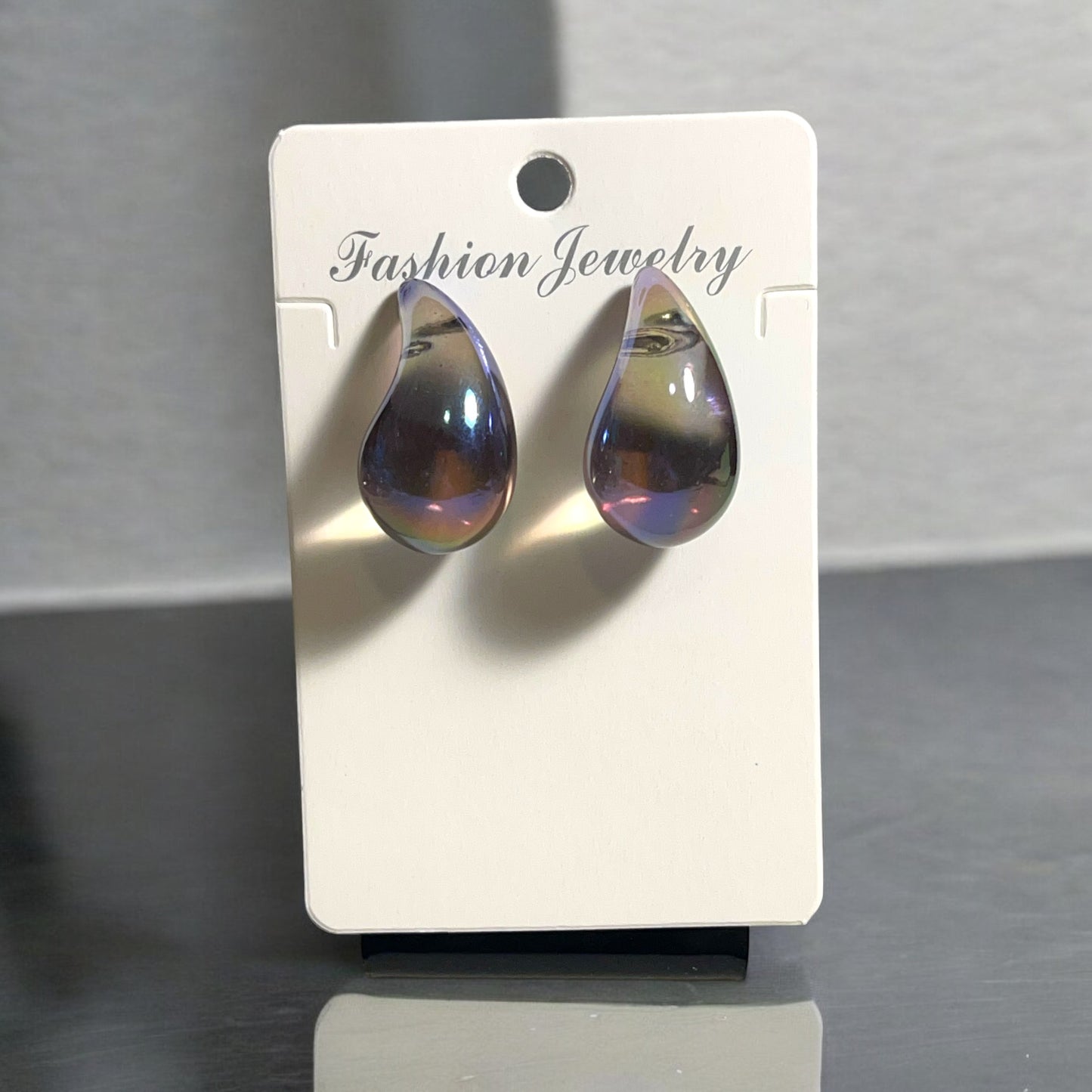 Elegant Water Drop Shaped Clear Color Stud Earrings