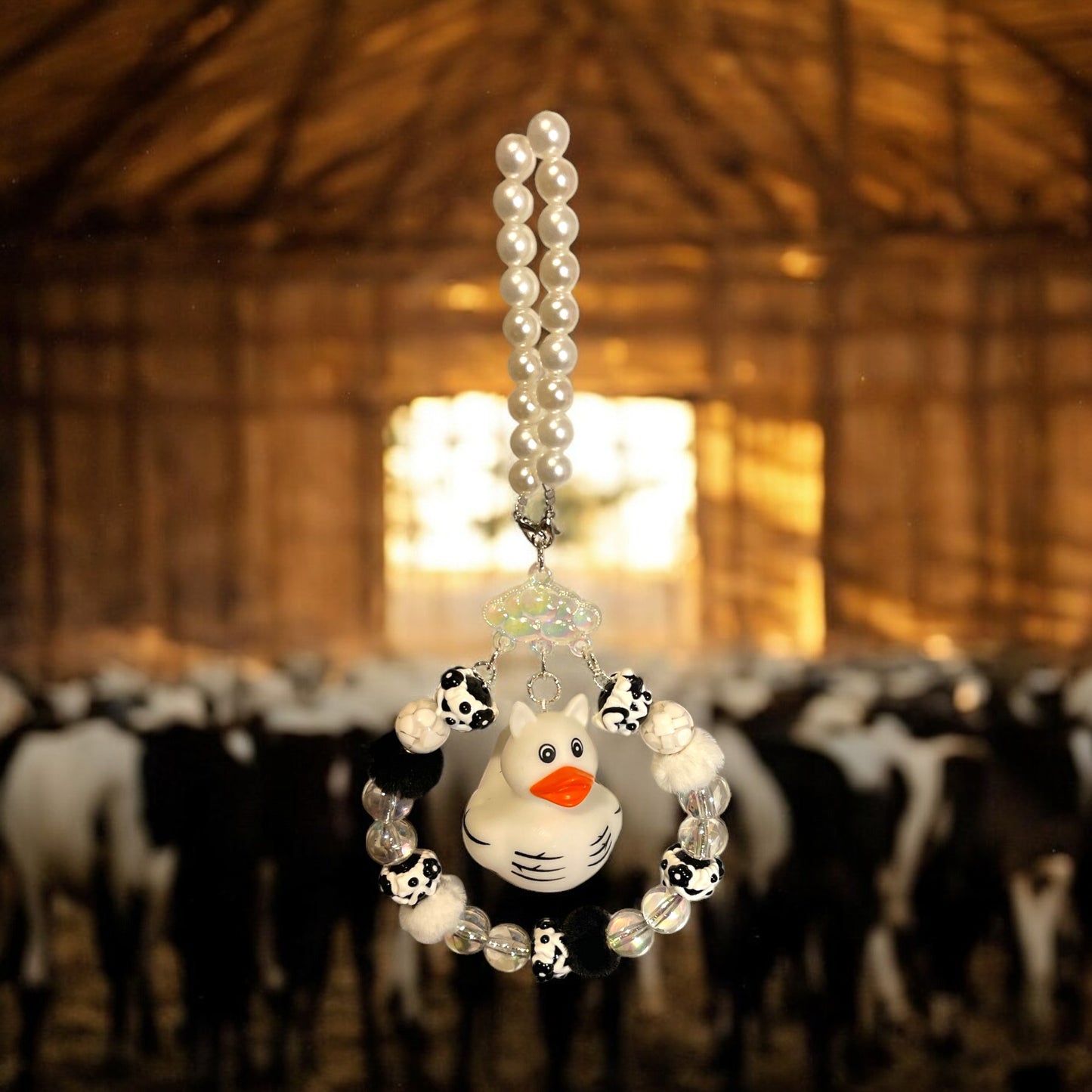 Cow Duck Rearview Mirror Hanger