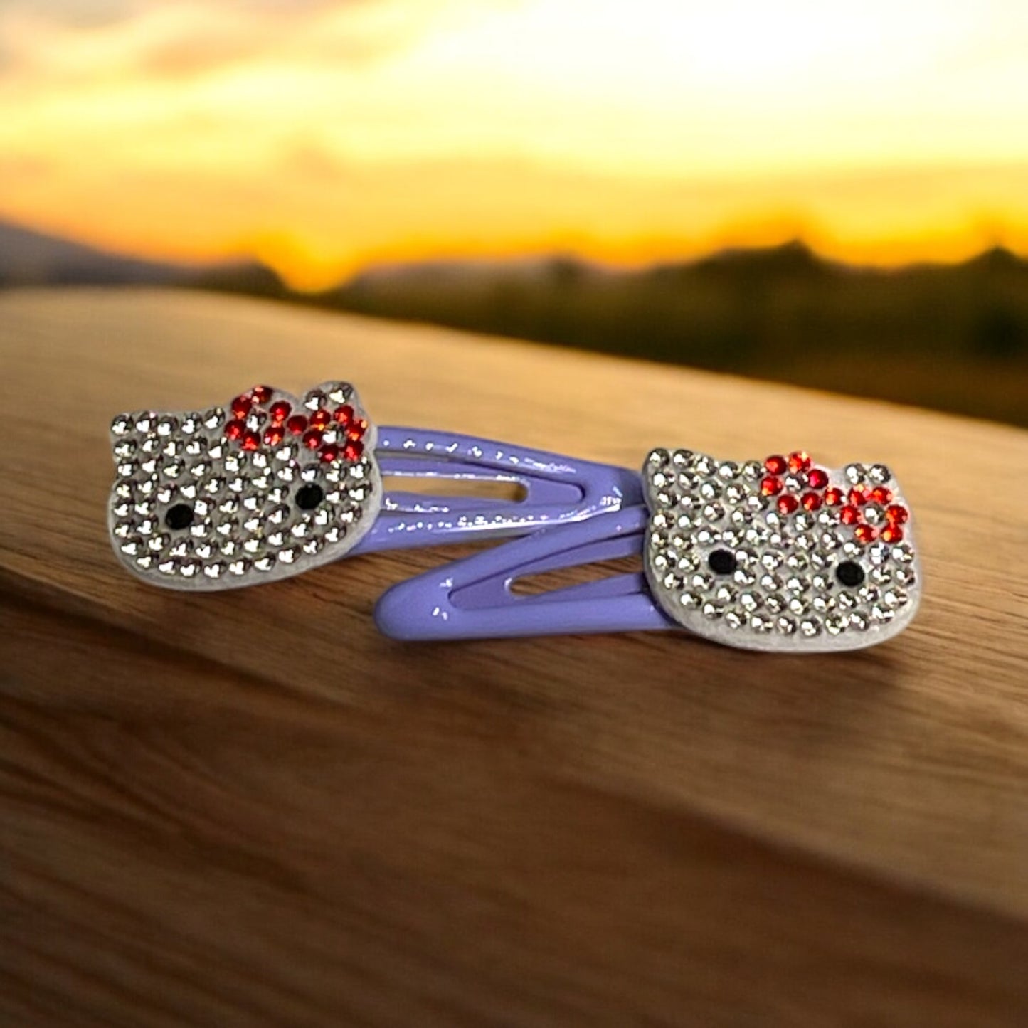 Hair Clips with Kitty Design