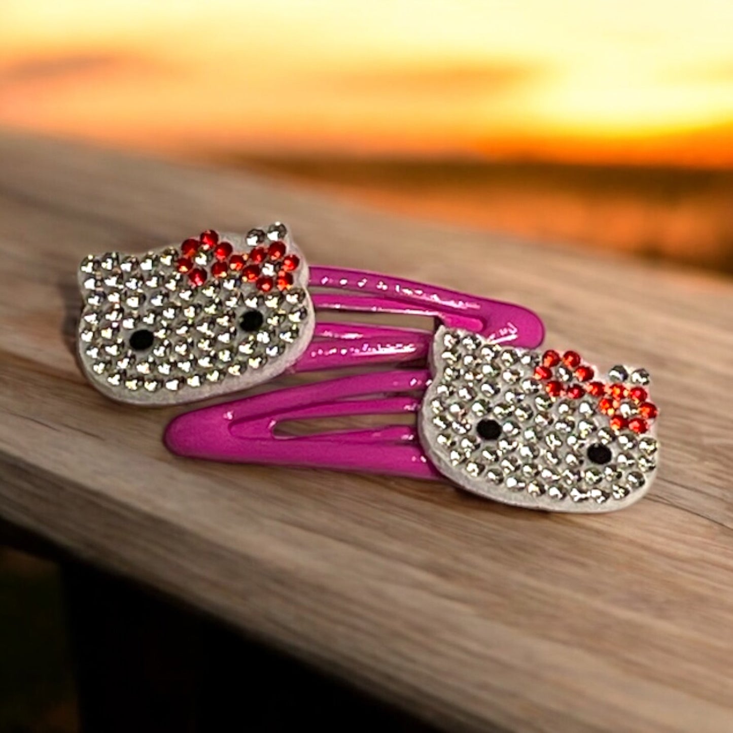 Hair Clips with Kitty Design