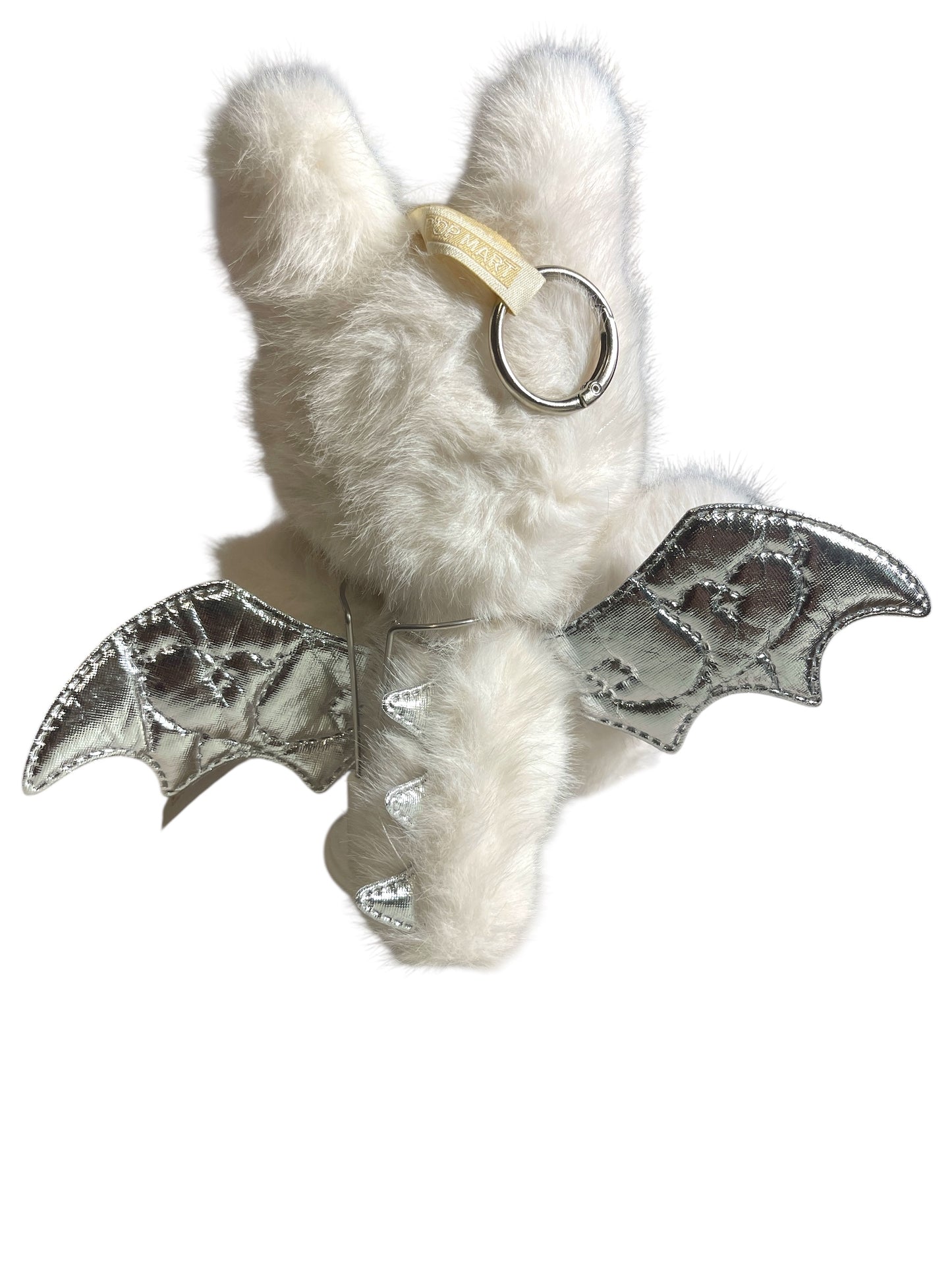 White Zimomo with Wings Labubu/Lafufu Keychain with Necklace
