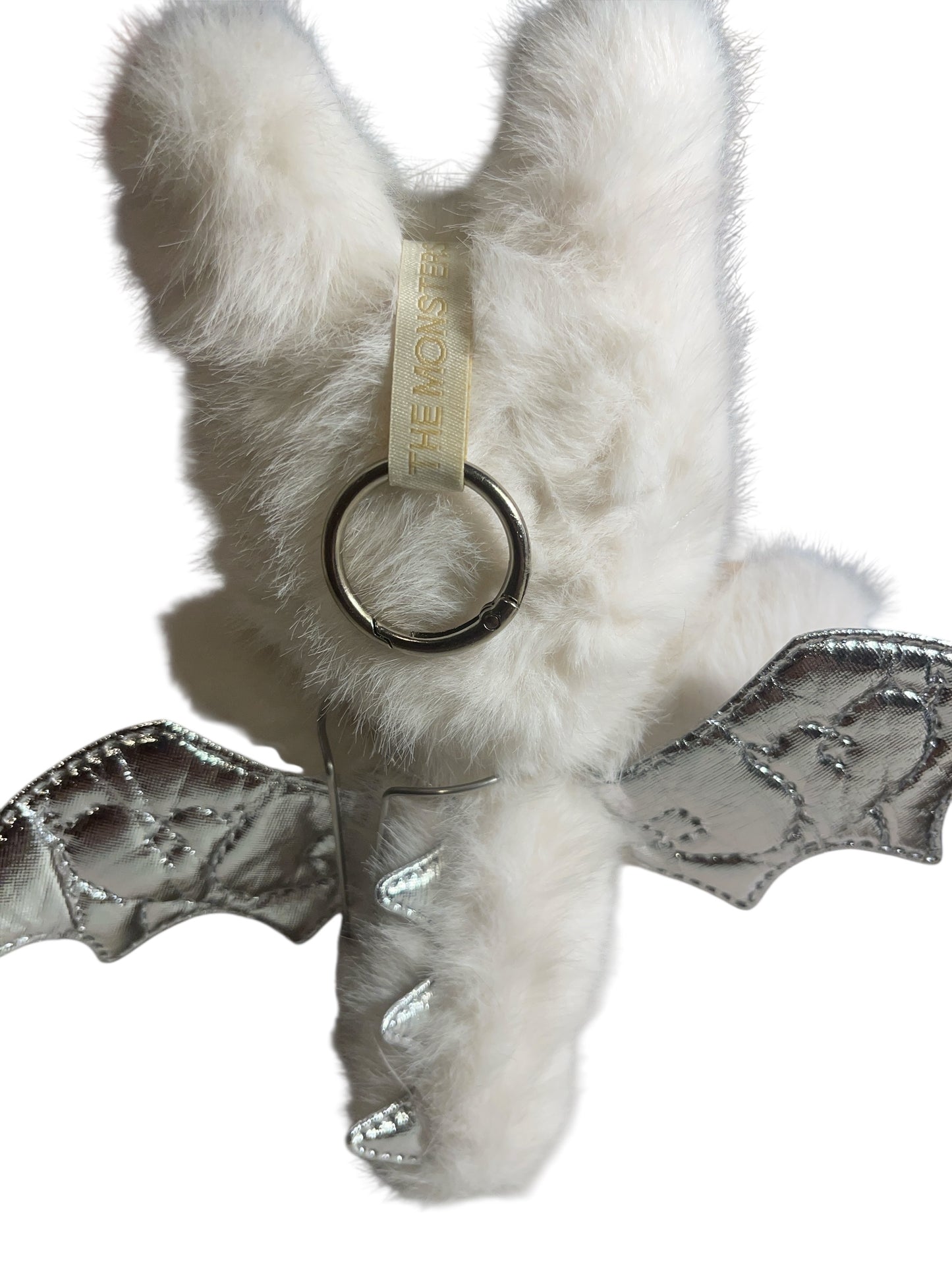 White Zimomo with Wings Labubu/Lafufu Keychain with Necklace