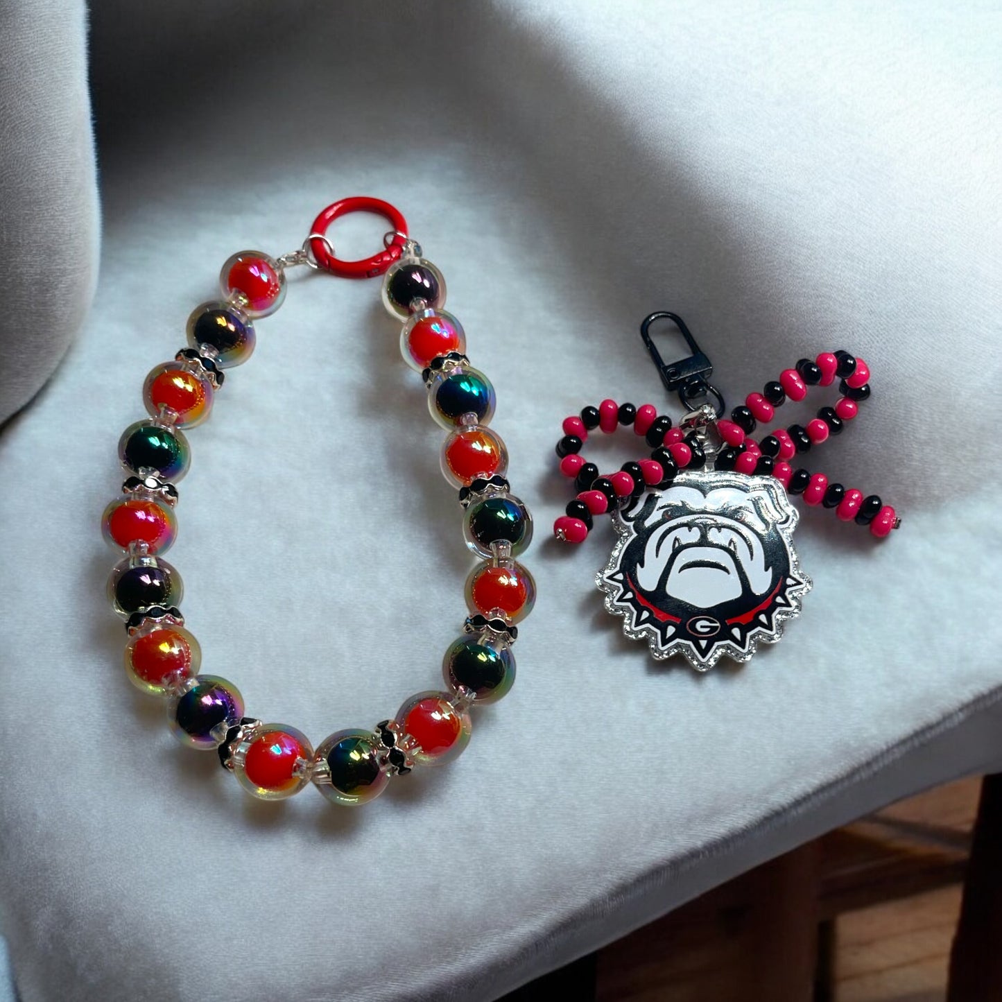 Georgia Bulldog Phone Chain with Detachable Keychain