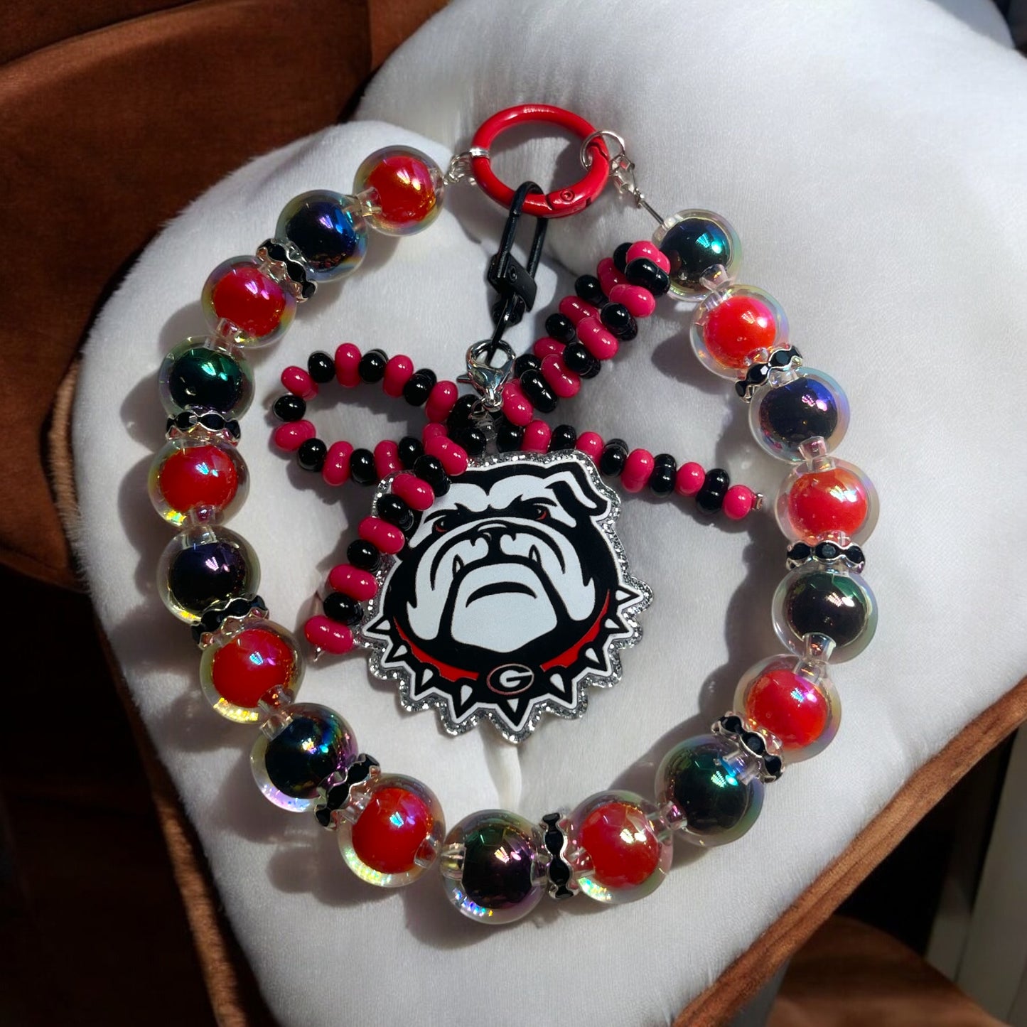 Georgia Bulldog Phone Chain with Detachable Keychain