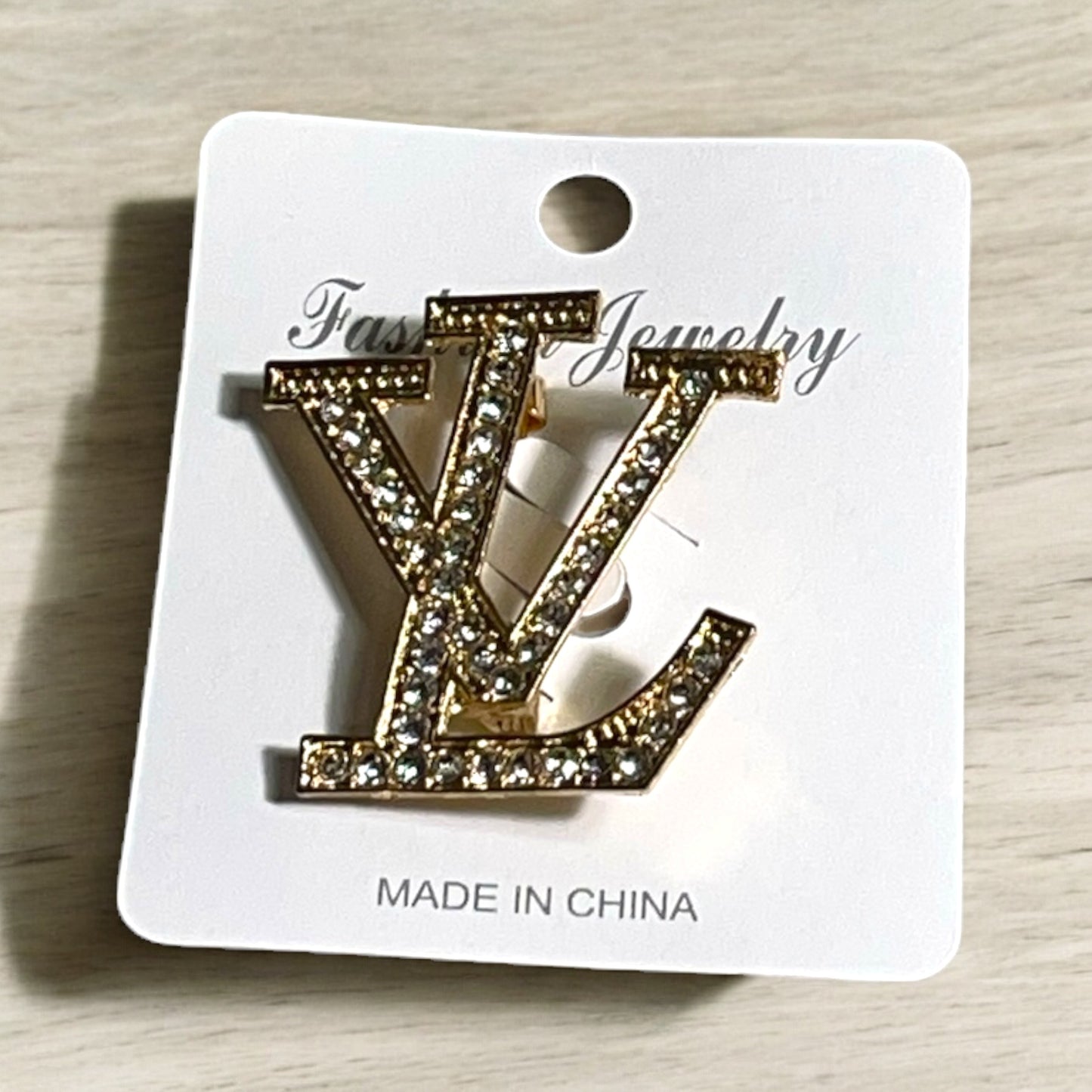 Gold LV Brooch