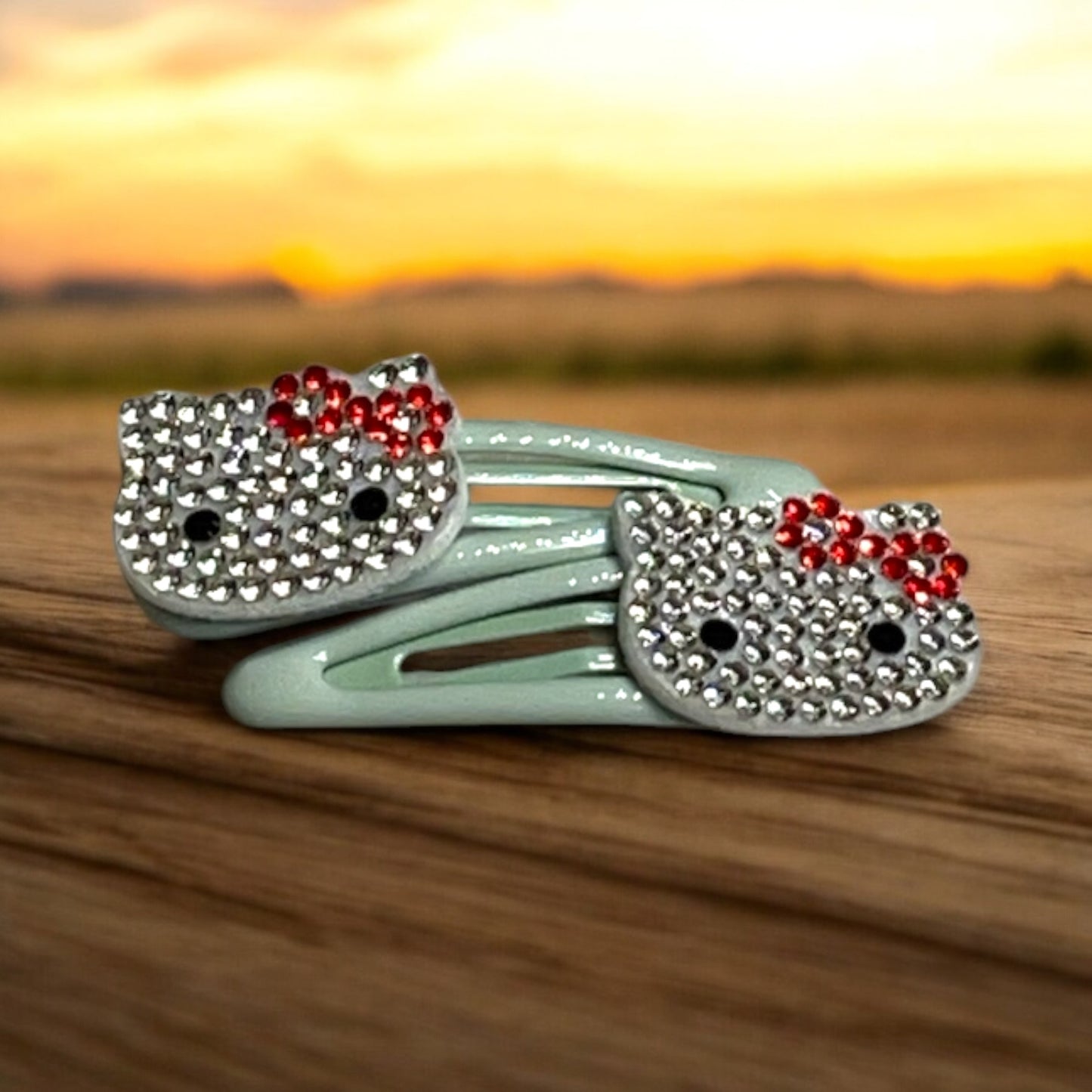 Hair Clips with Kitty Design