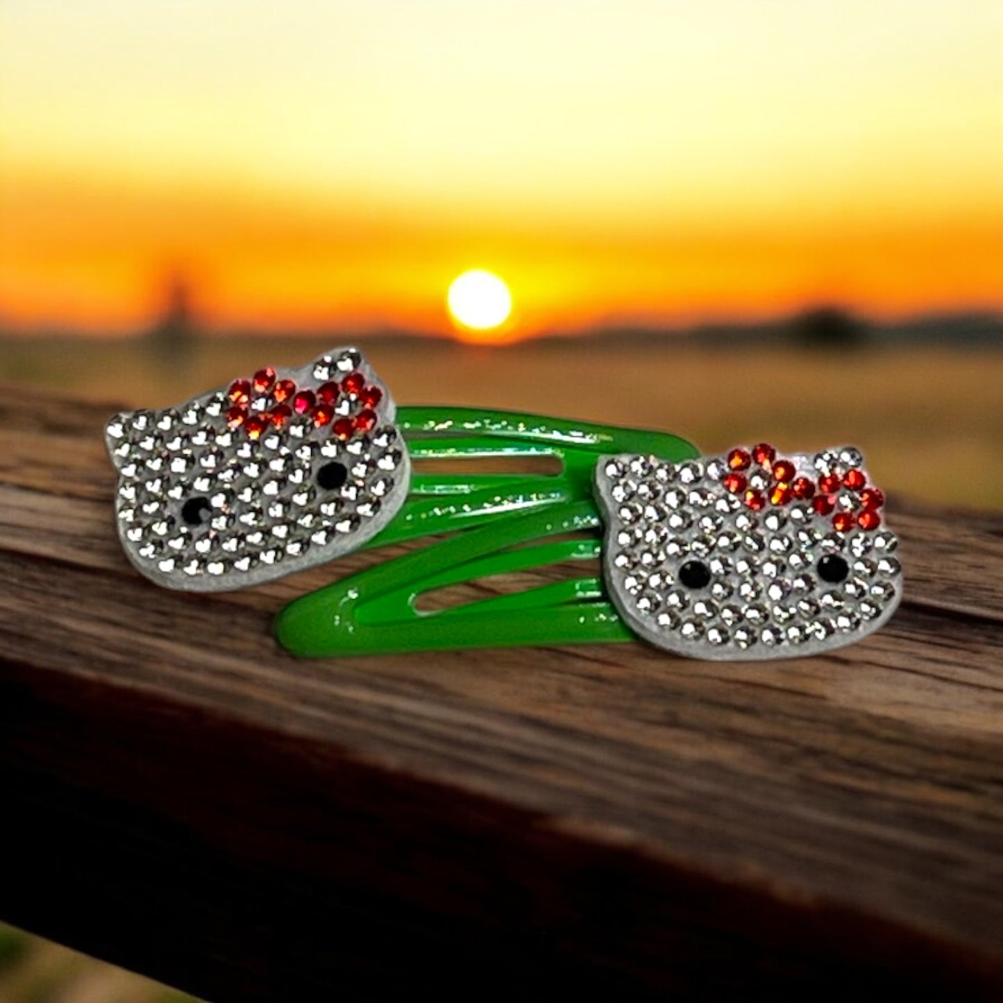 Hair Clips with Kitty Design