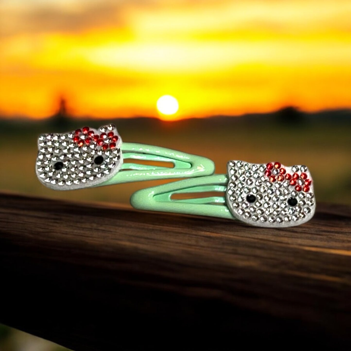 Hair Clips with Kitty Design