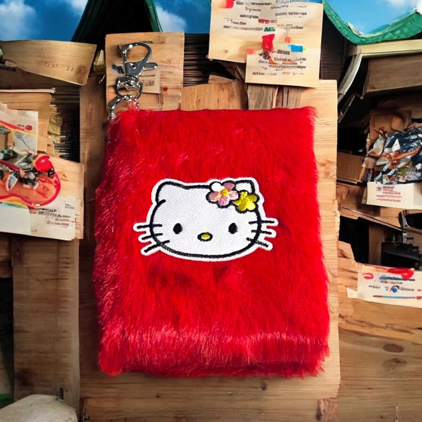 Hello Kitty Notepad Keychain Fluffy