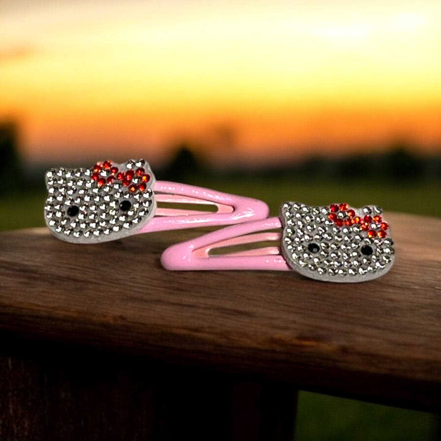 Hair Clips with Kitty Design