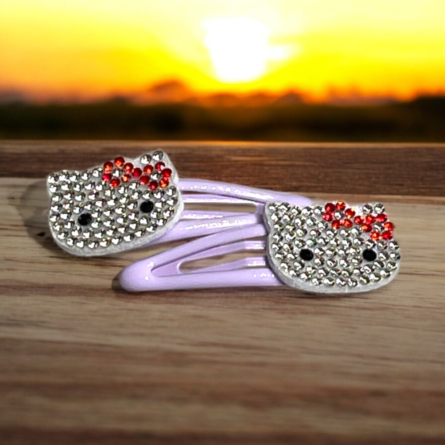 Hair Clips with Kitty Design
