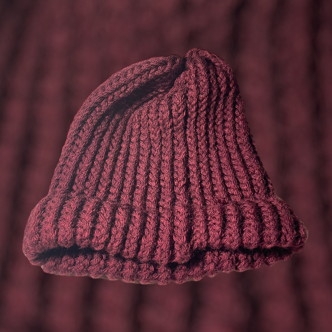 Maroon Handmade Knitted Hat