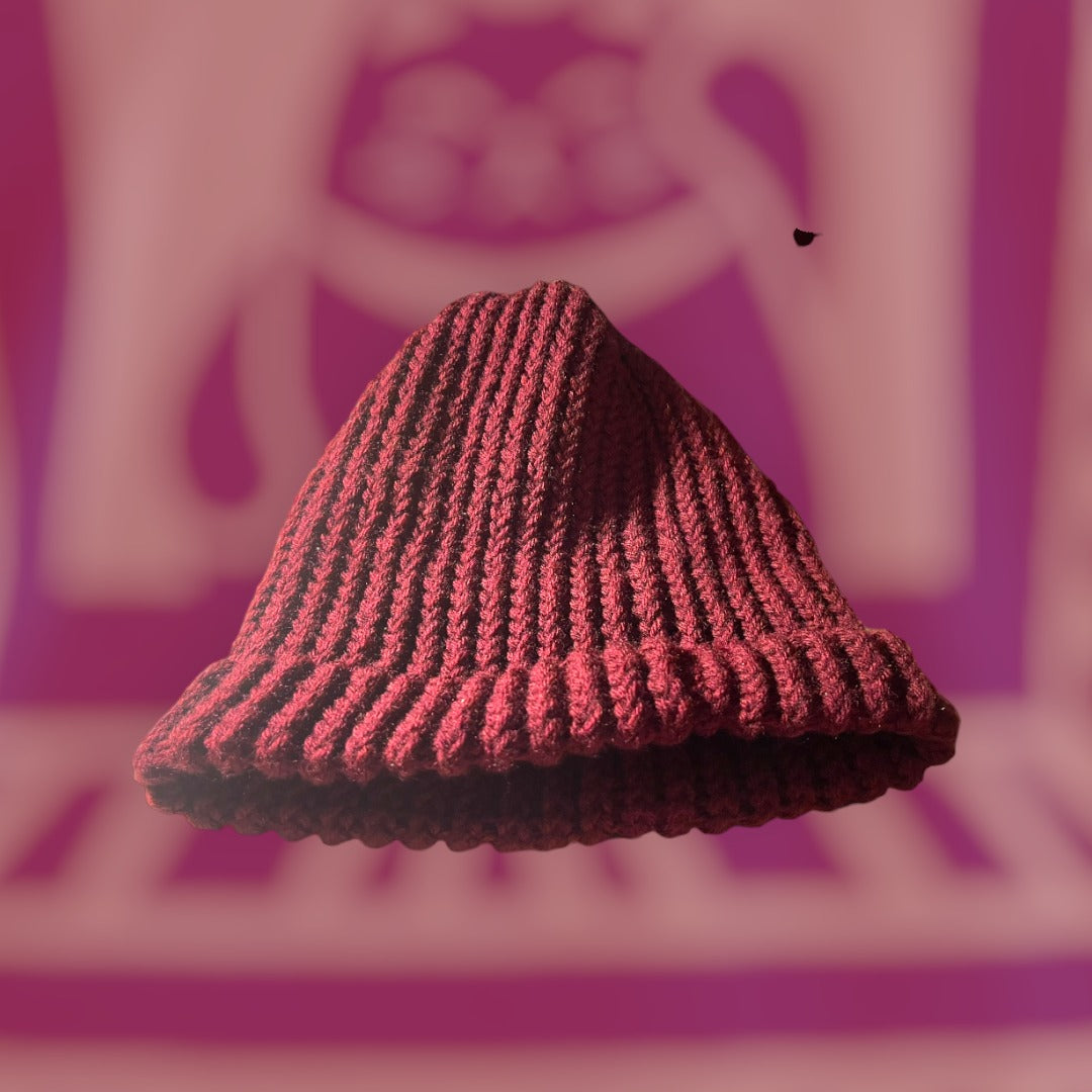 Handmade Maroon Knitted Hat