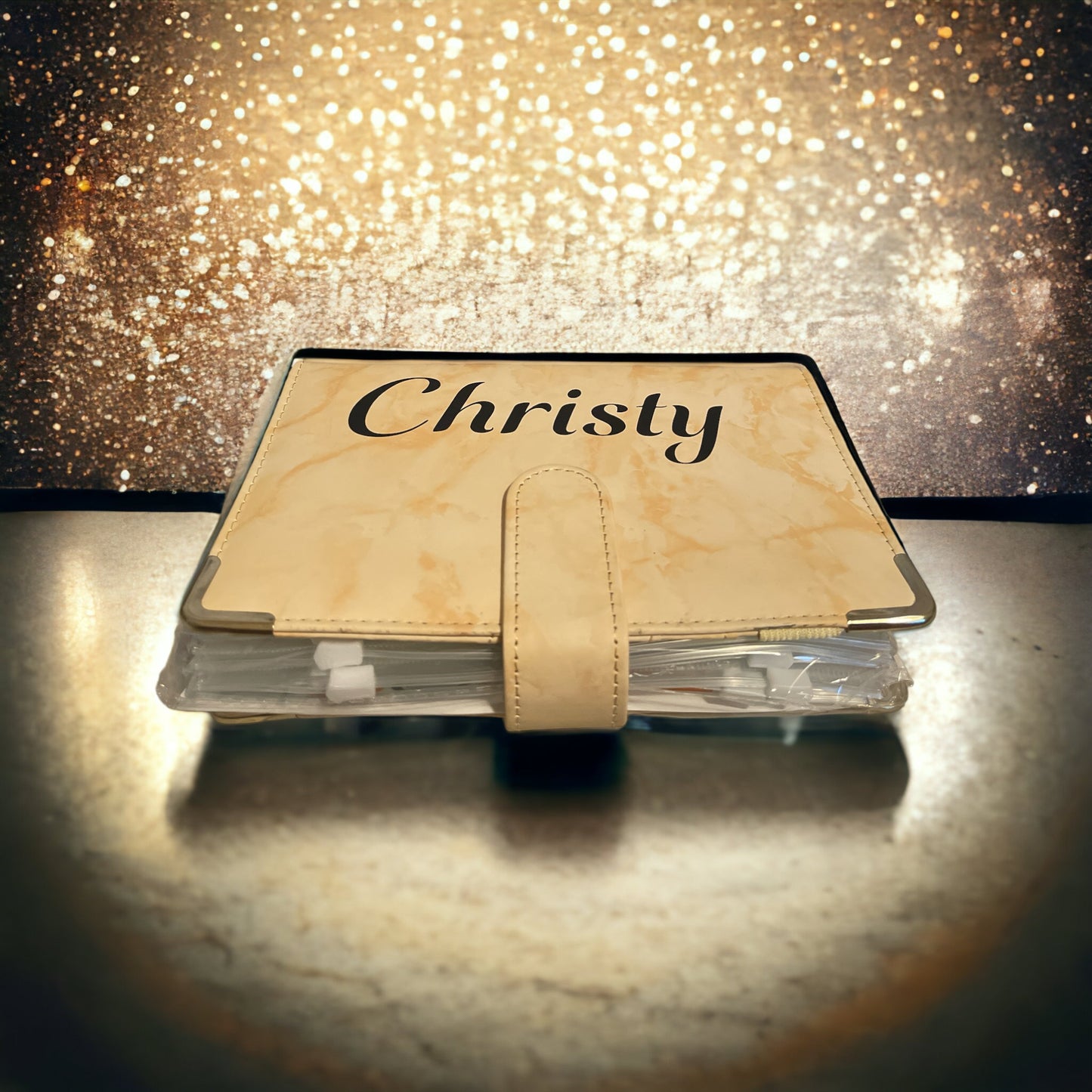 Yellow Marble Planner and Budget Binder A6 Size