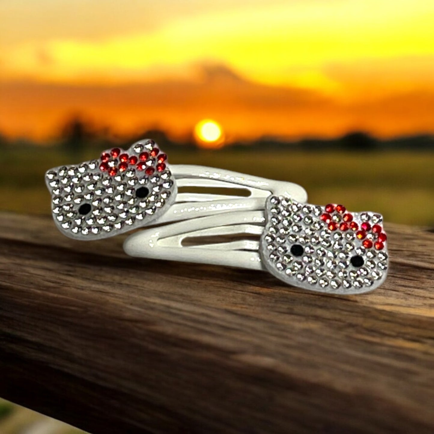 Hair Clips with Kitty Design