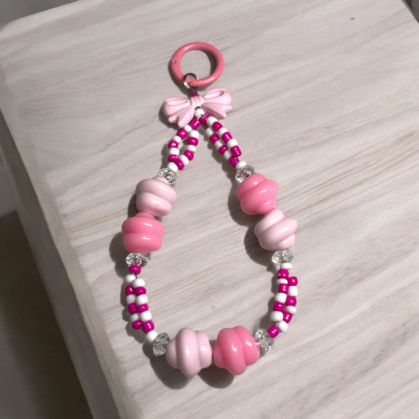 Pink Ice Cream Swirl Phone Chain