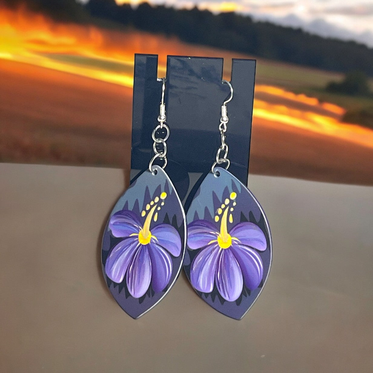 Beautiful Flower Tear Drop Earrings