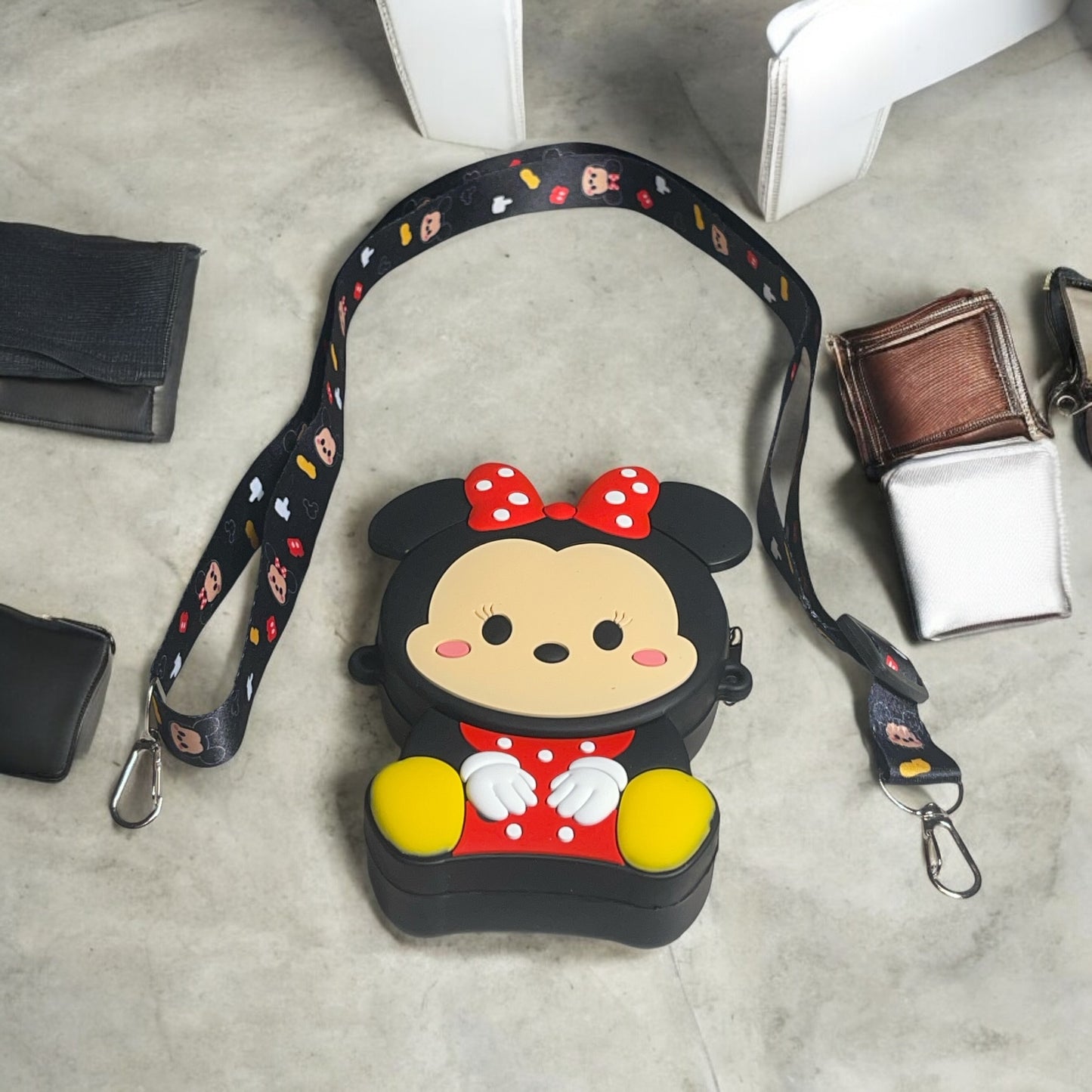 Mouse Silicone Body Shaped Bags with Lanyard