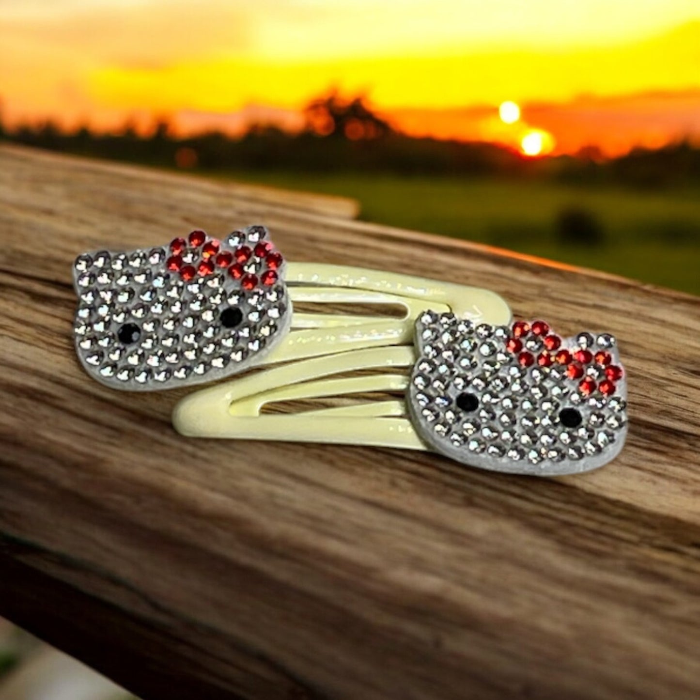 Hair Clips with Kitty Design
