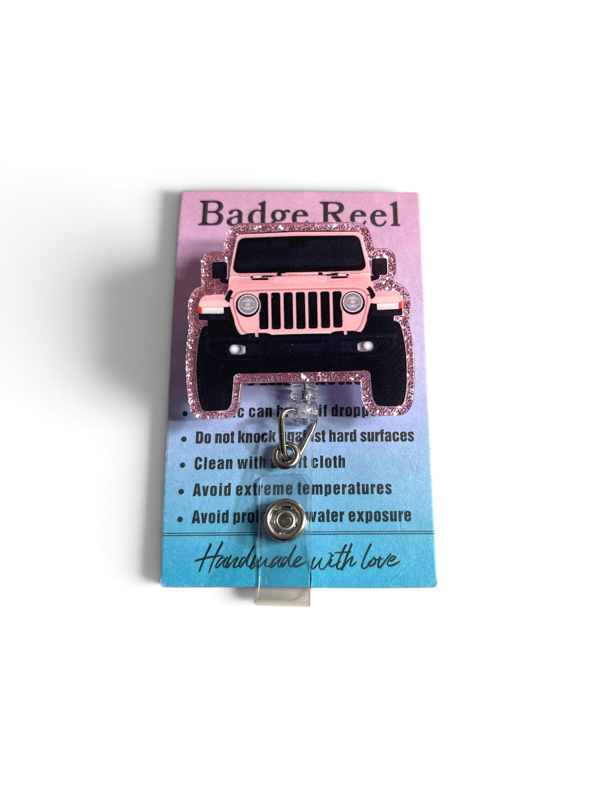 Light Pink Jeep Badge Reel