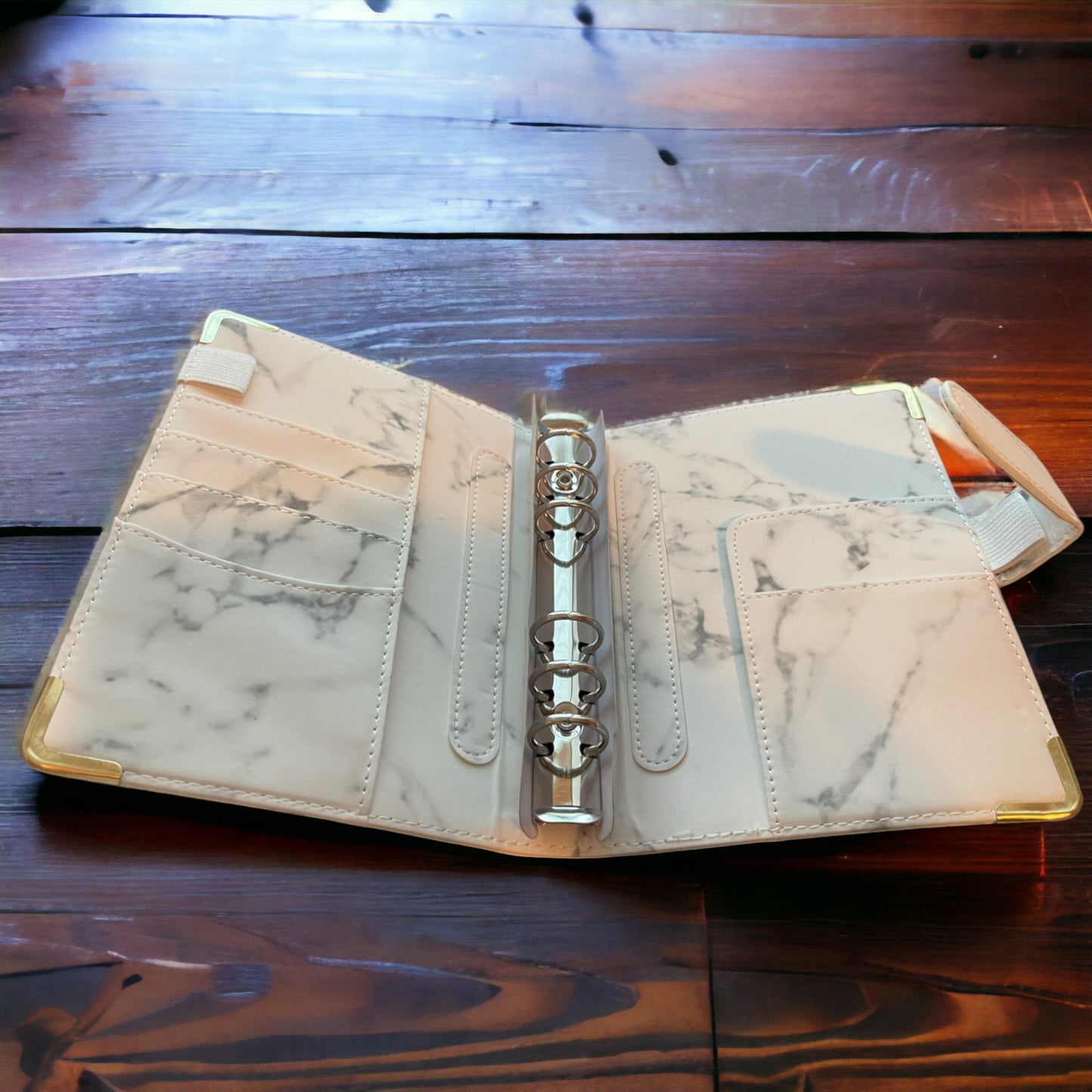 White Marble Monthly Planner and Budget Binder A6.
