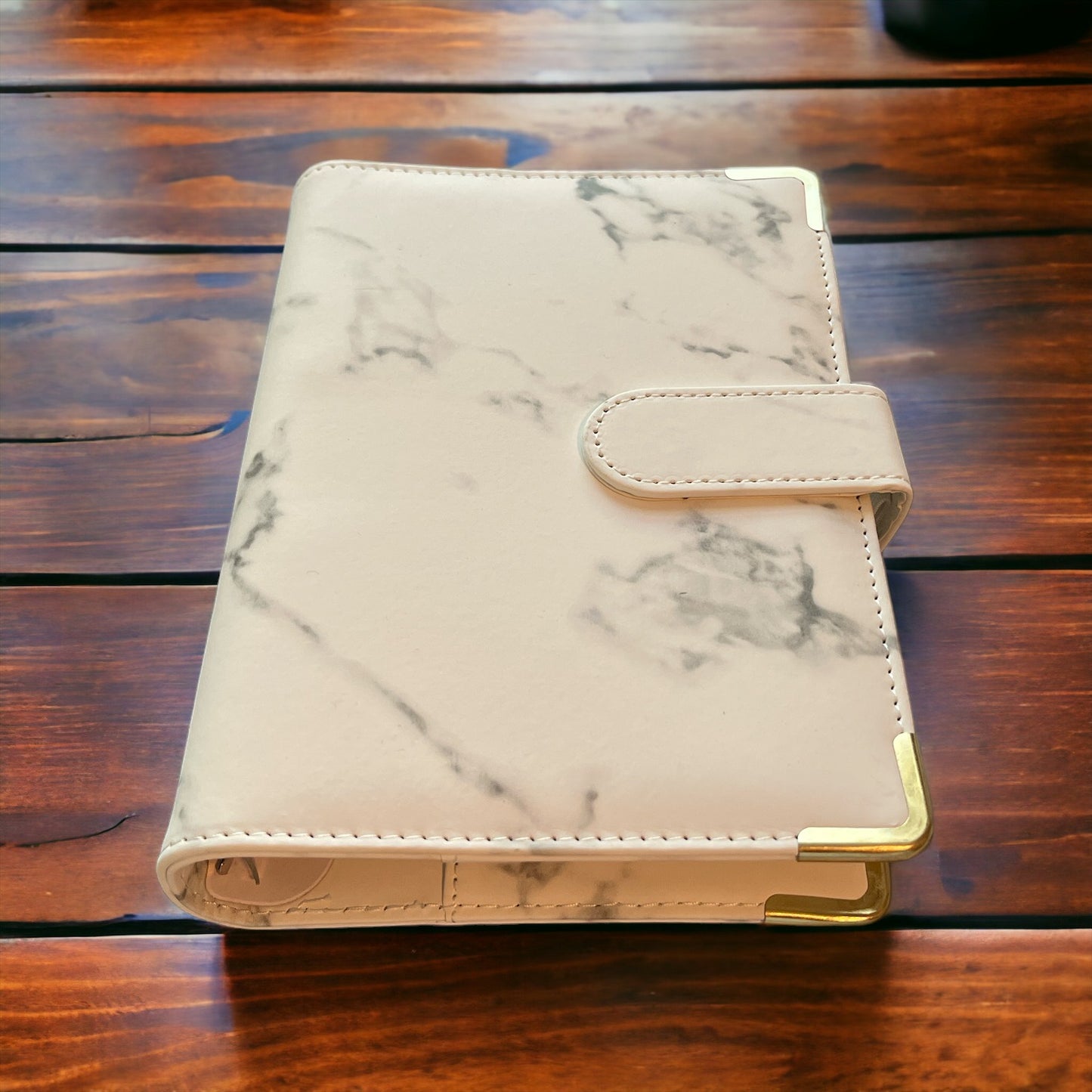White Marble Monthly Planner and Budget Binder A6.