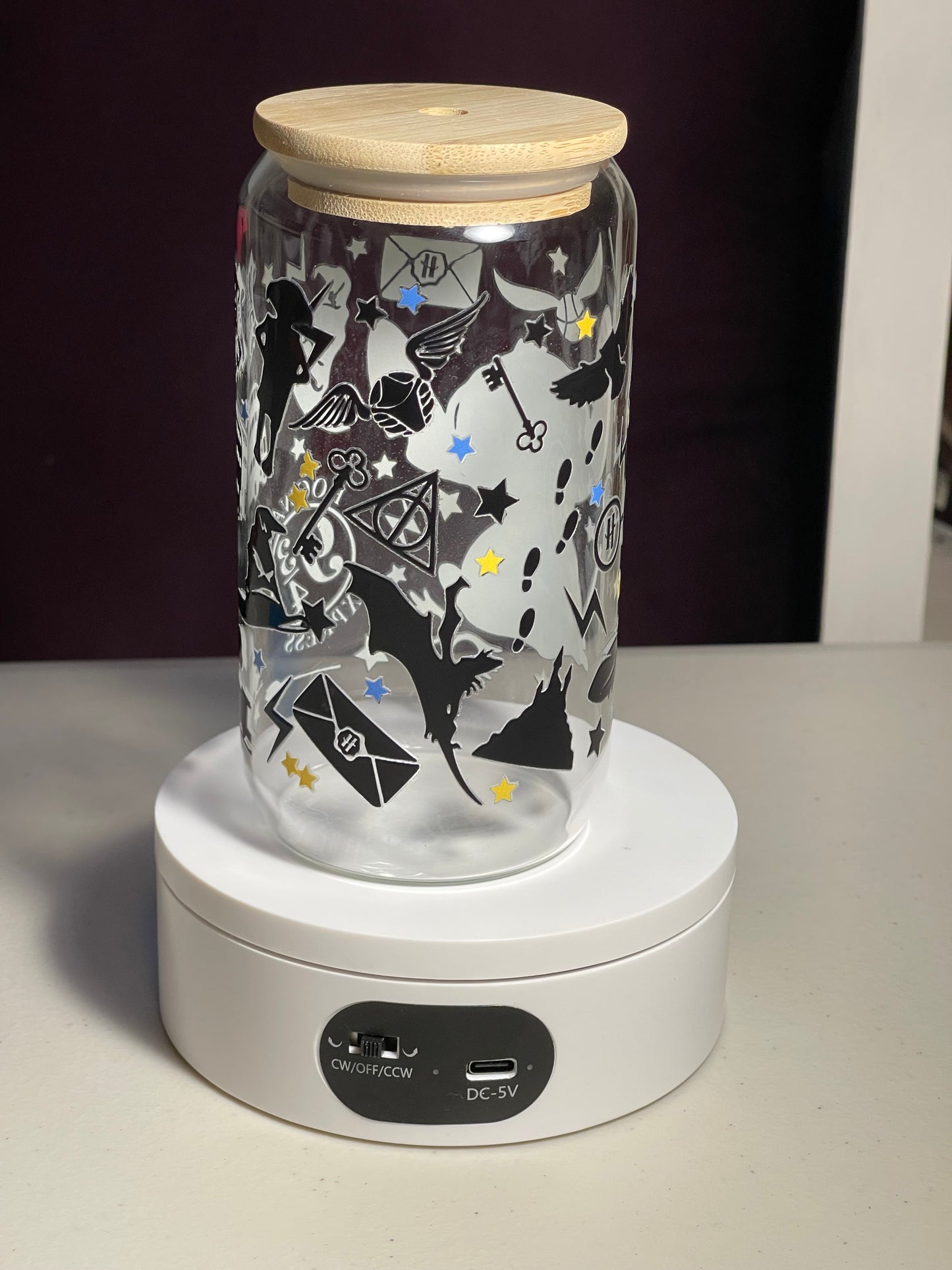 Stitch and Harry 16oz Glass Cup