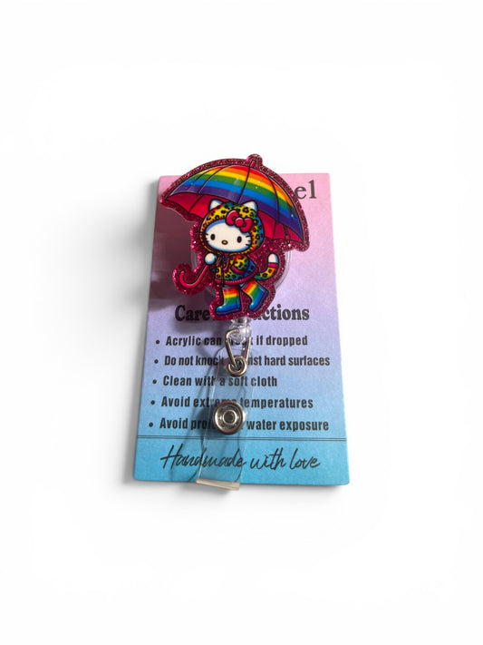 Hello Kitty with Umbrella Badge Reel