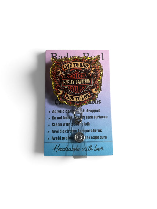 Harley Davidson Badge Reel Gold