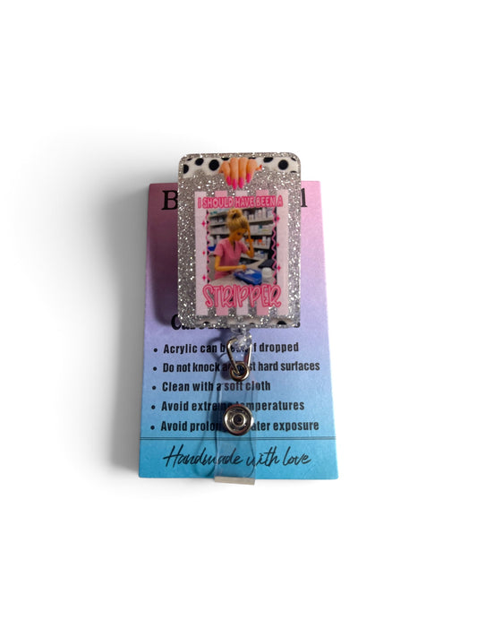 Barbie Nurse Stripper Badge Reel
