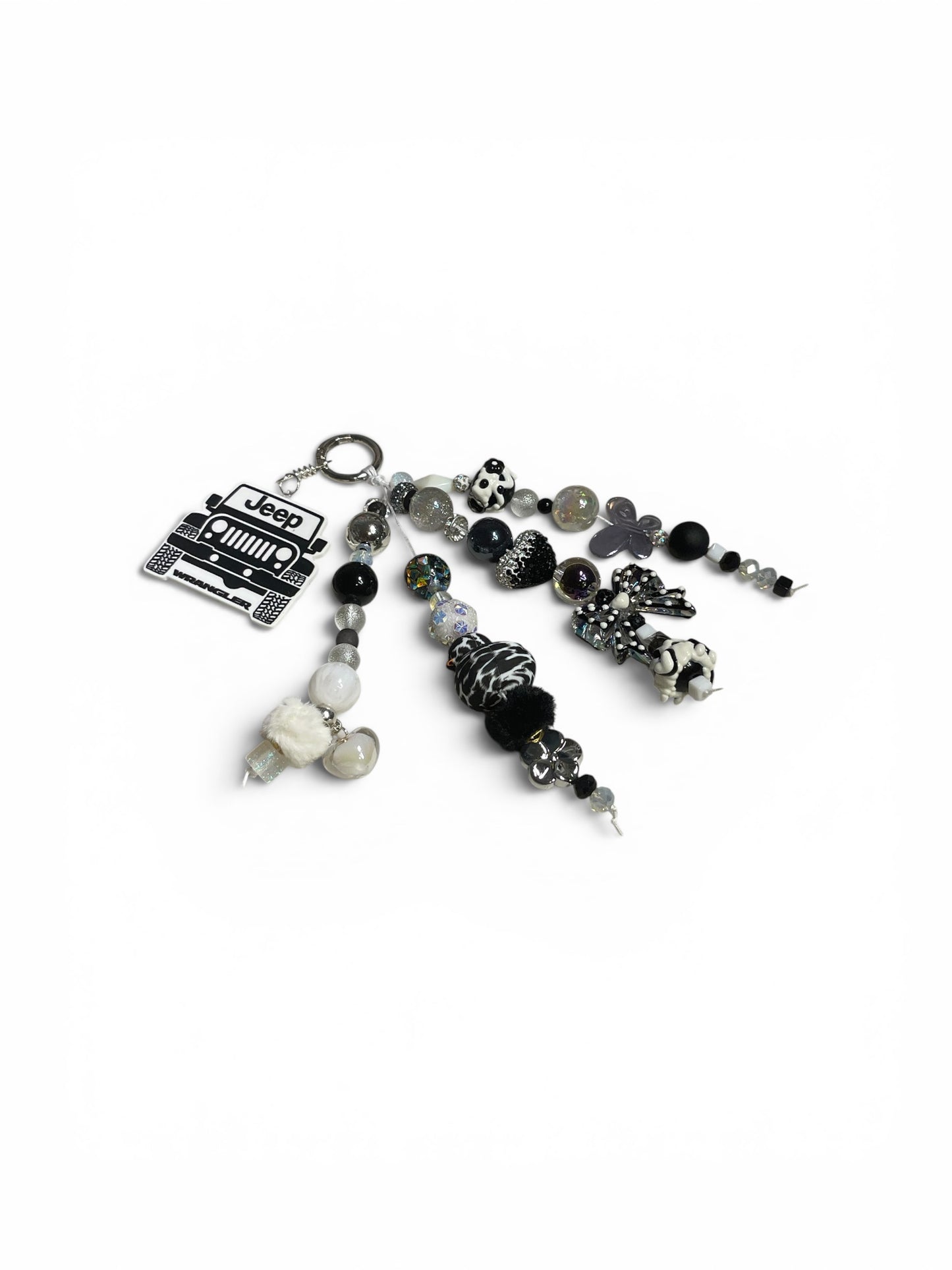 Jeep White and Black Bag Charm