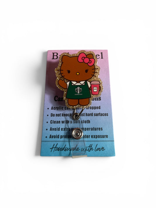 Hello Kitty Starbucks Badge Reel