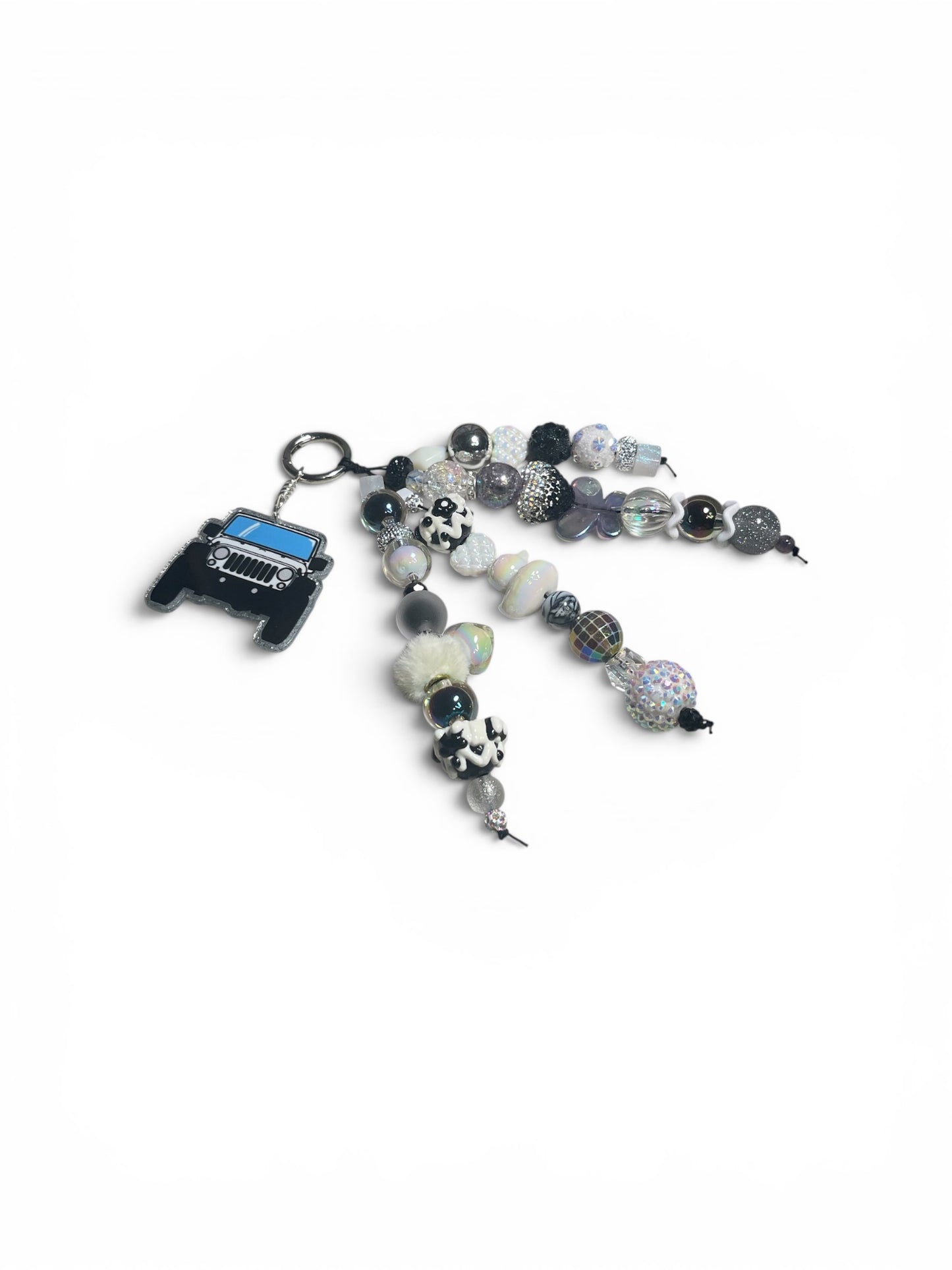 Jeep Black and White Bag Charm